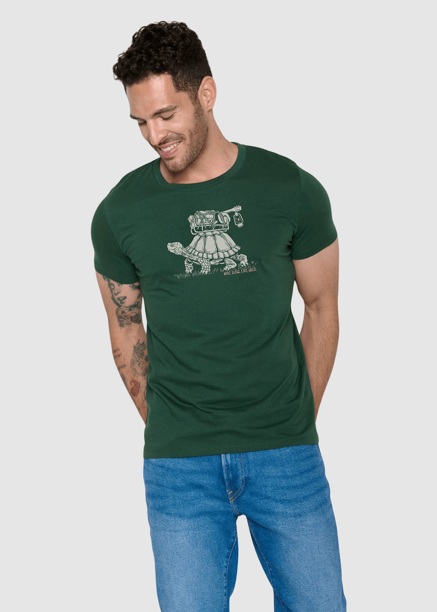 Turtle Walk Guide T-Shirt Bottle Green