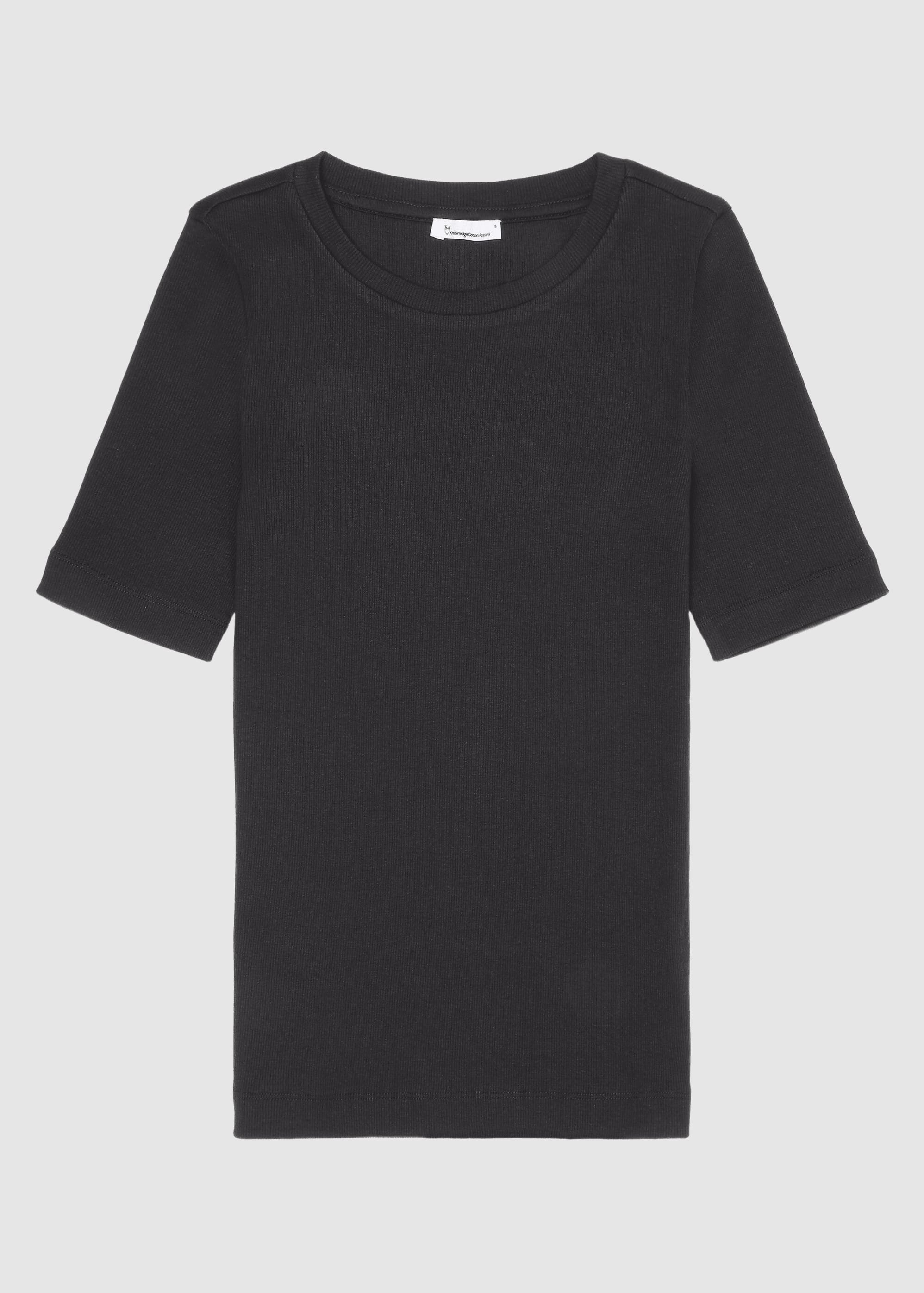 knowledge-cotton-apparel-rib-t-shirt-black-jet-5.jpeg Rib T-Shirt Black Jet