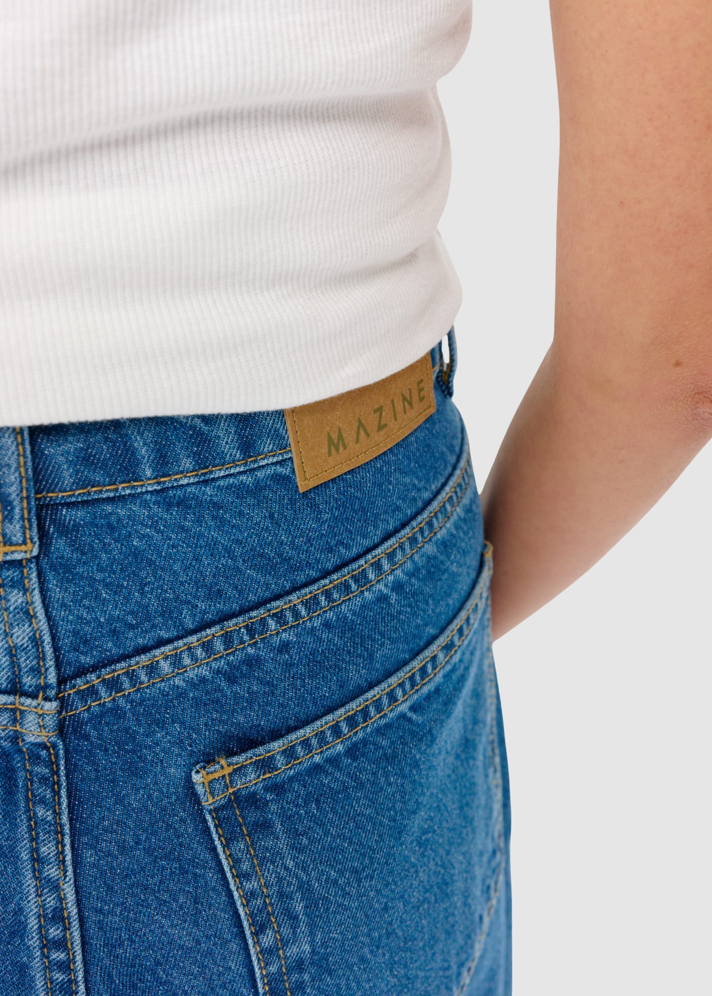 Denim Bermuda Shorts Mid Blue Wash Denim Bermuda Shorts Mid Blue Wash