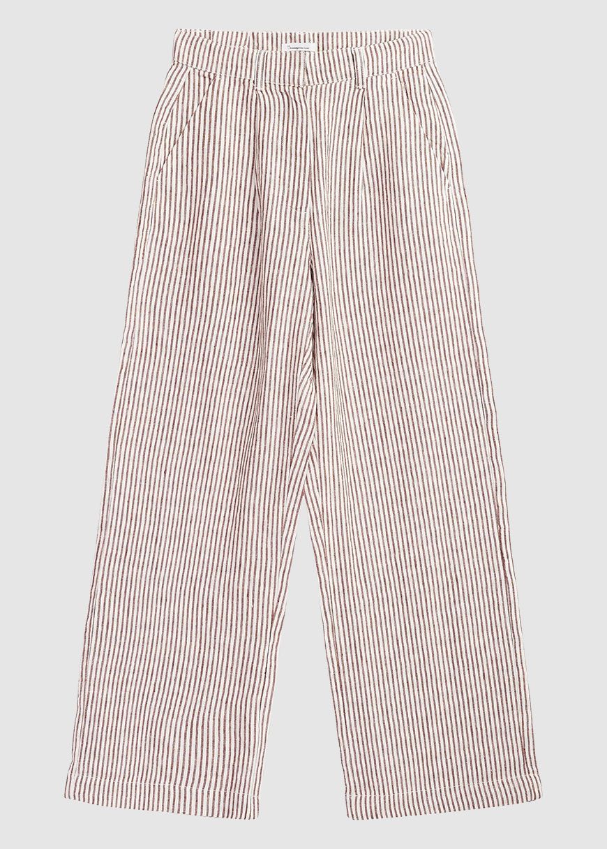 Posey Wide Mid-Rise Striped Linen Pants Posey Wide Mid-Rise Striped Linen Pants