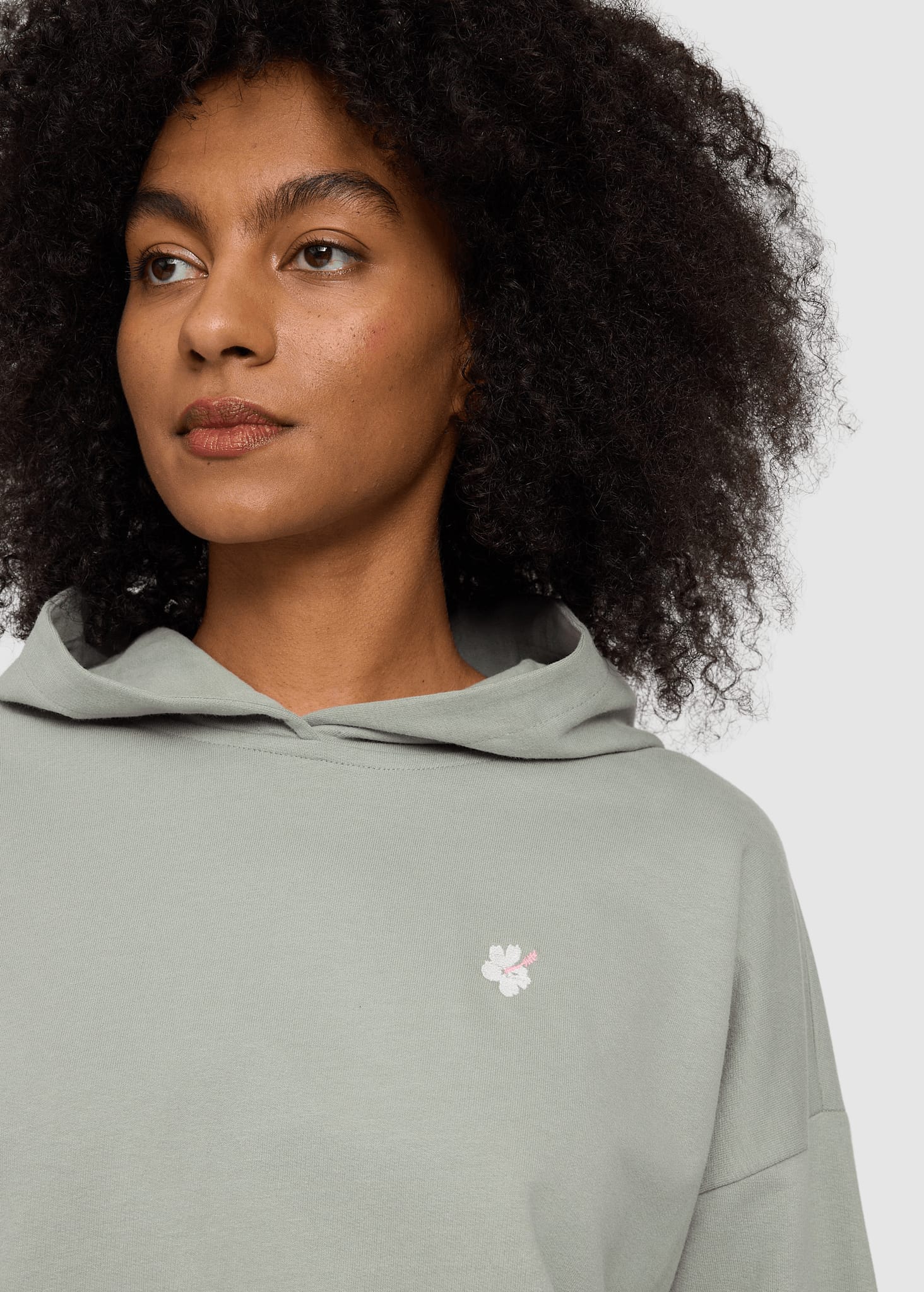 Back Print Hoodie Eucalyptus/hibiscus