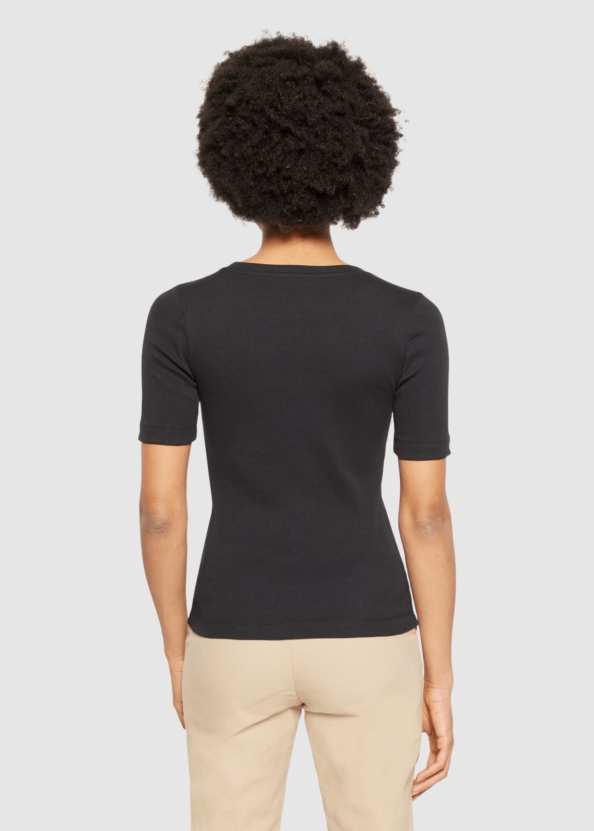 knowledge-cotton-apparel-rib-t-shirt-black-jet-2.jpeg Rib T-Shirt Black Jet