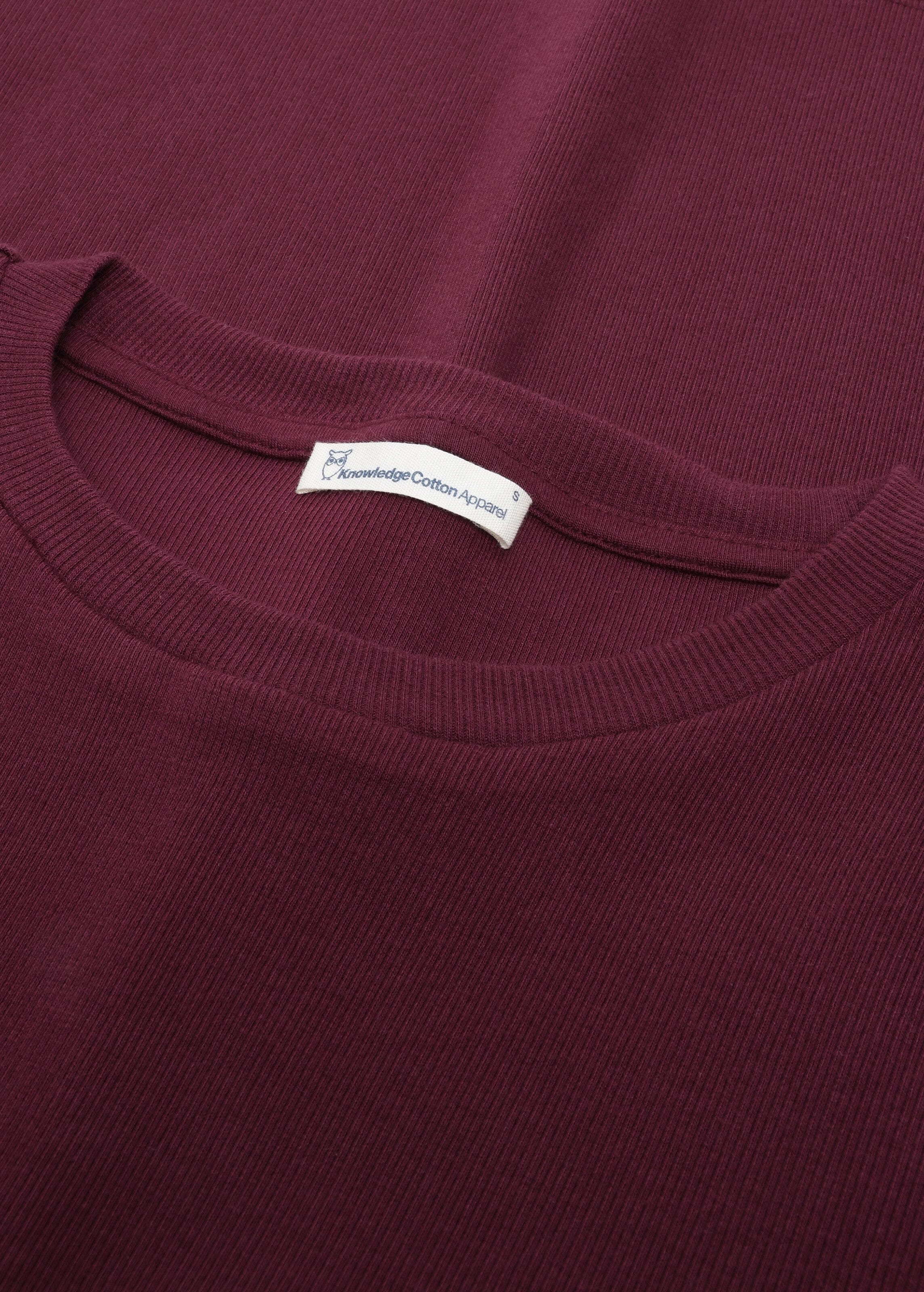 Rib Long Sleeve T-Shirt Burgundy