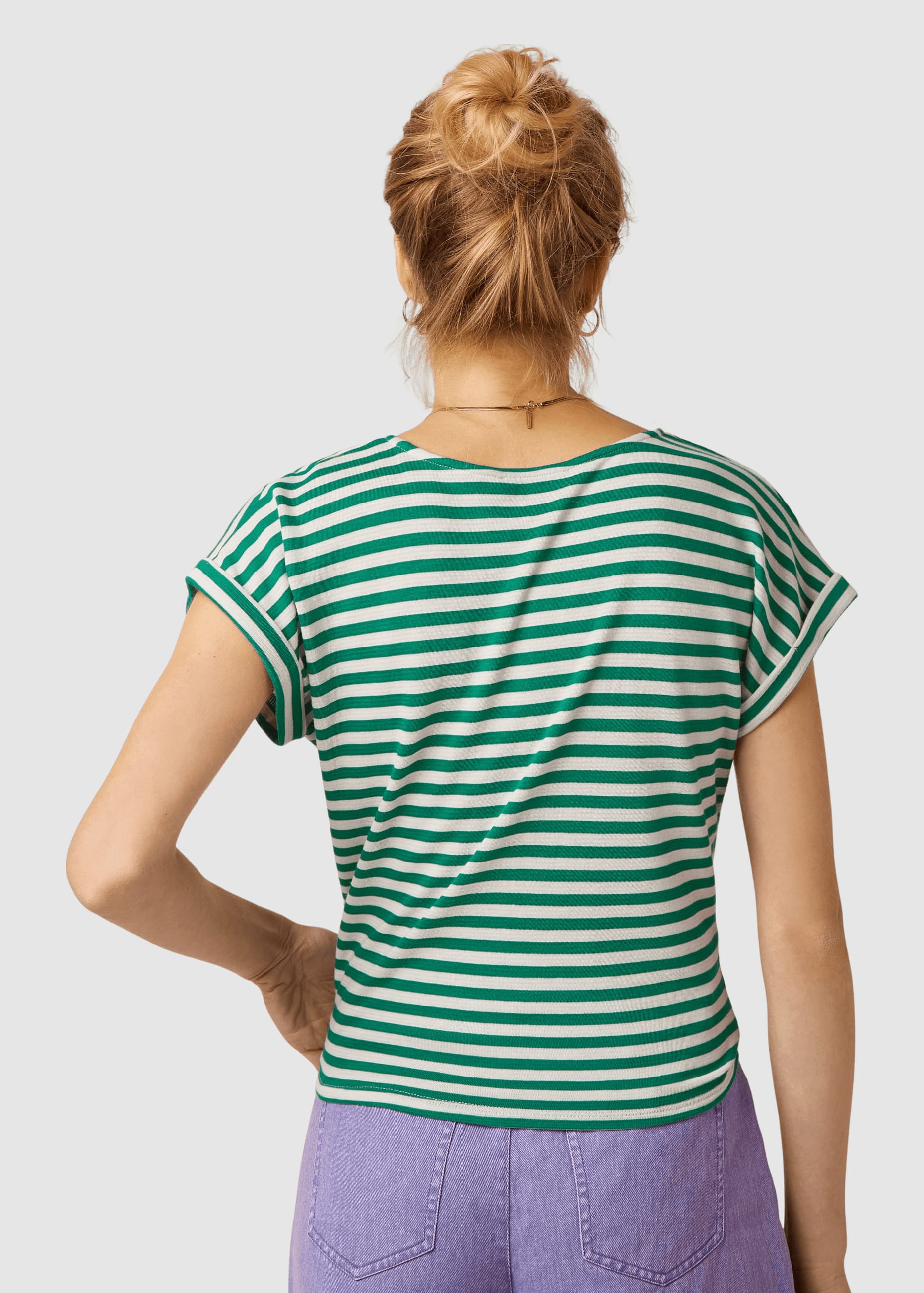Aria Knot Shirt Chopito Stripe Ultra Green