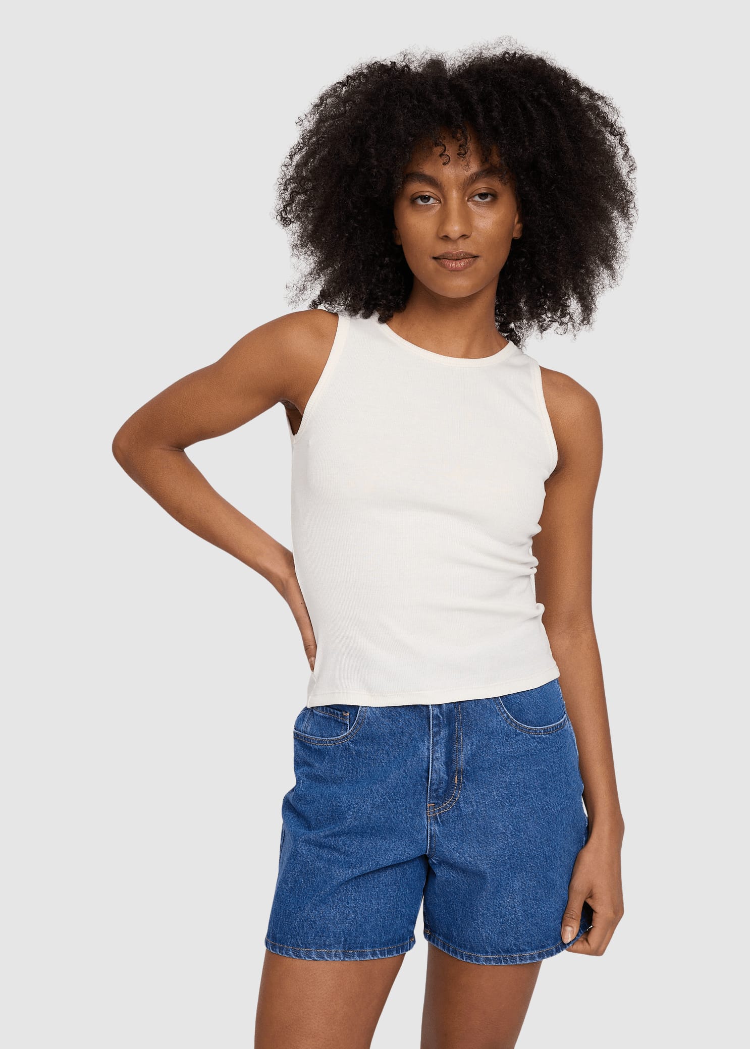 Denim Shorts Mid Blue Wash