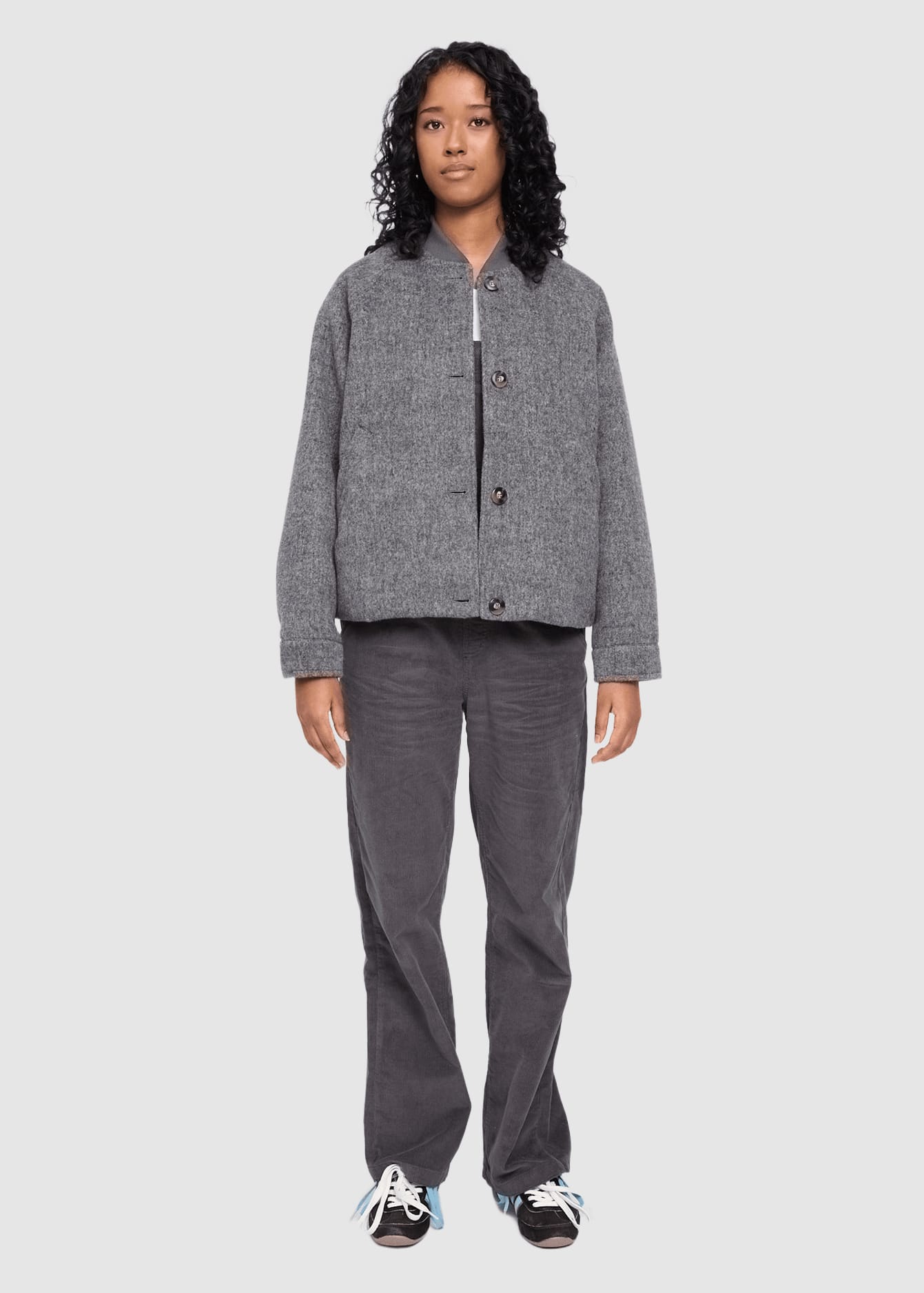Vegan Wool Bomber Anthracite Melange