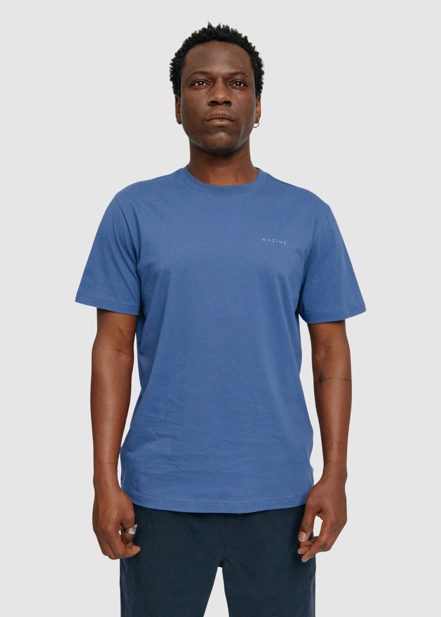 Back Print T-Shirt Blue Indigo Palm Back Print T-Shirt Blue Indigo Palm