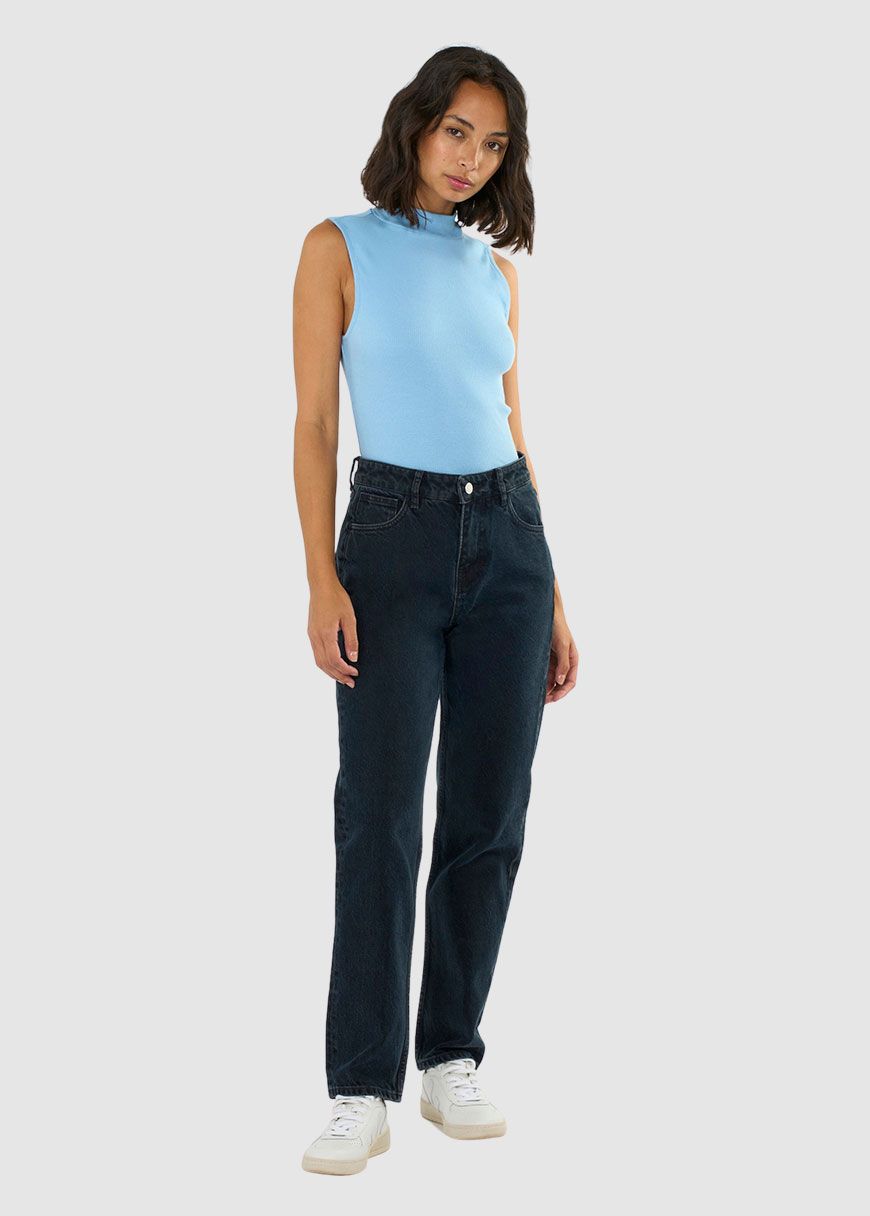 High Neck Rib Top