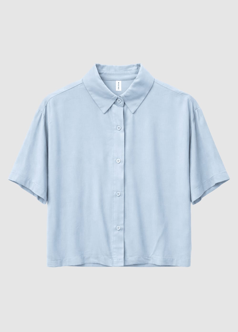 Short Sleeve Viscose Shirt Pastel Blue Short Sleeve Viscose Shirt Pastel Blue
