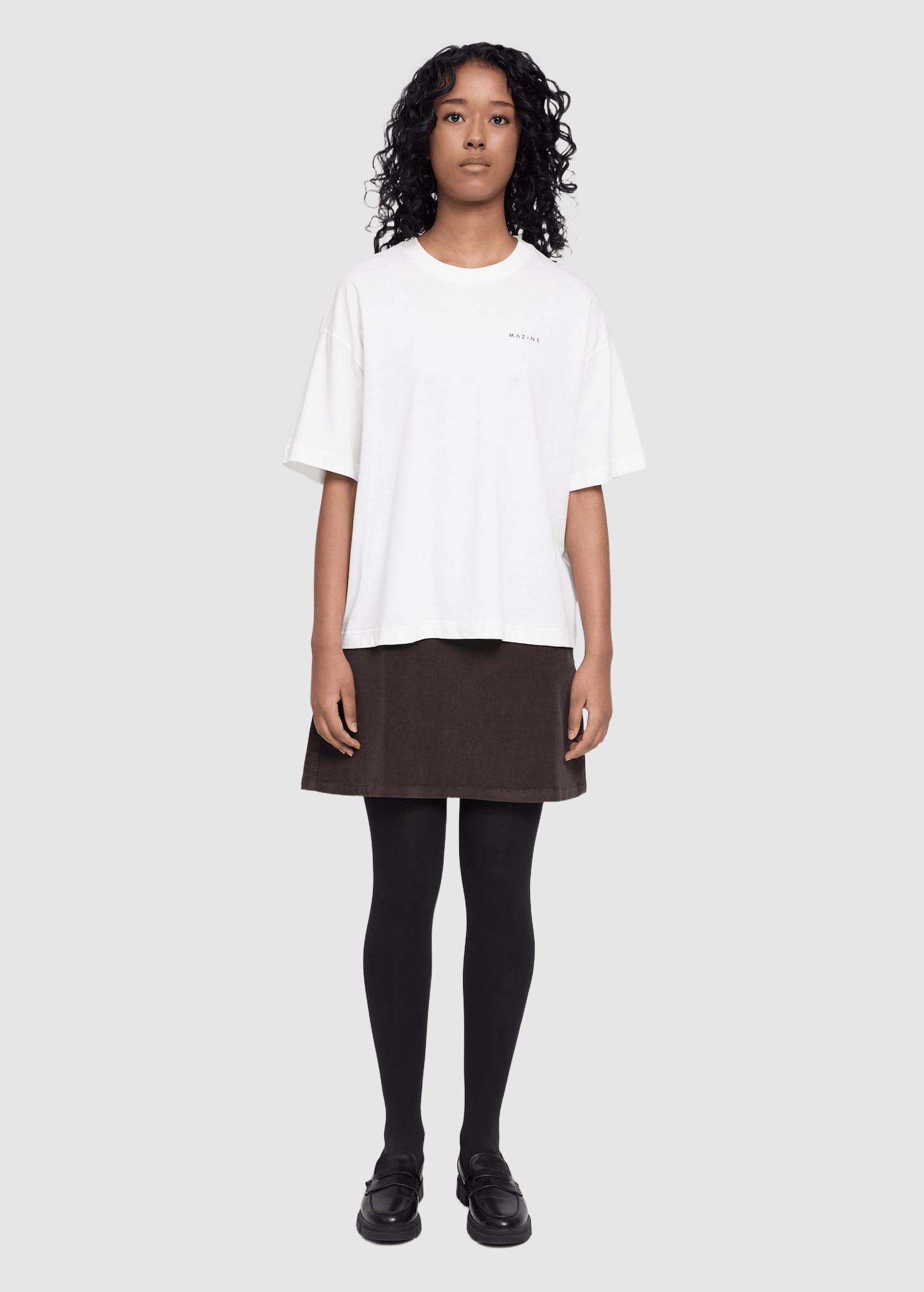 Back Print Theme T-Shirt Offwhite Coffee