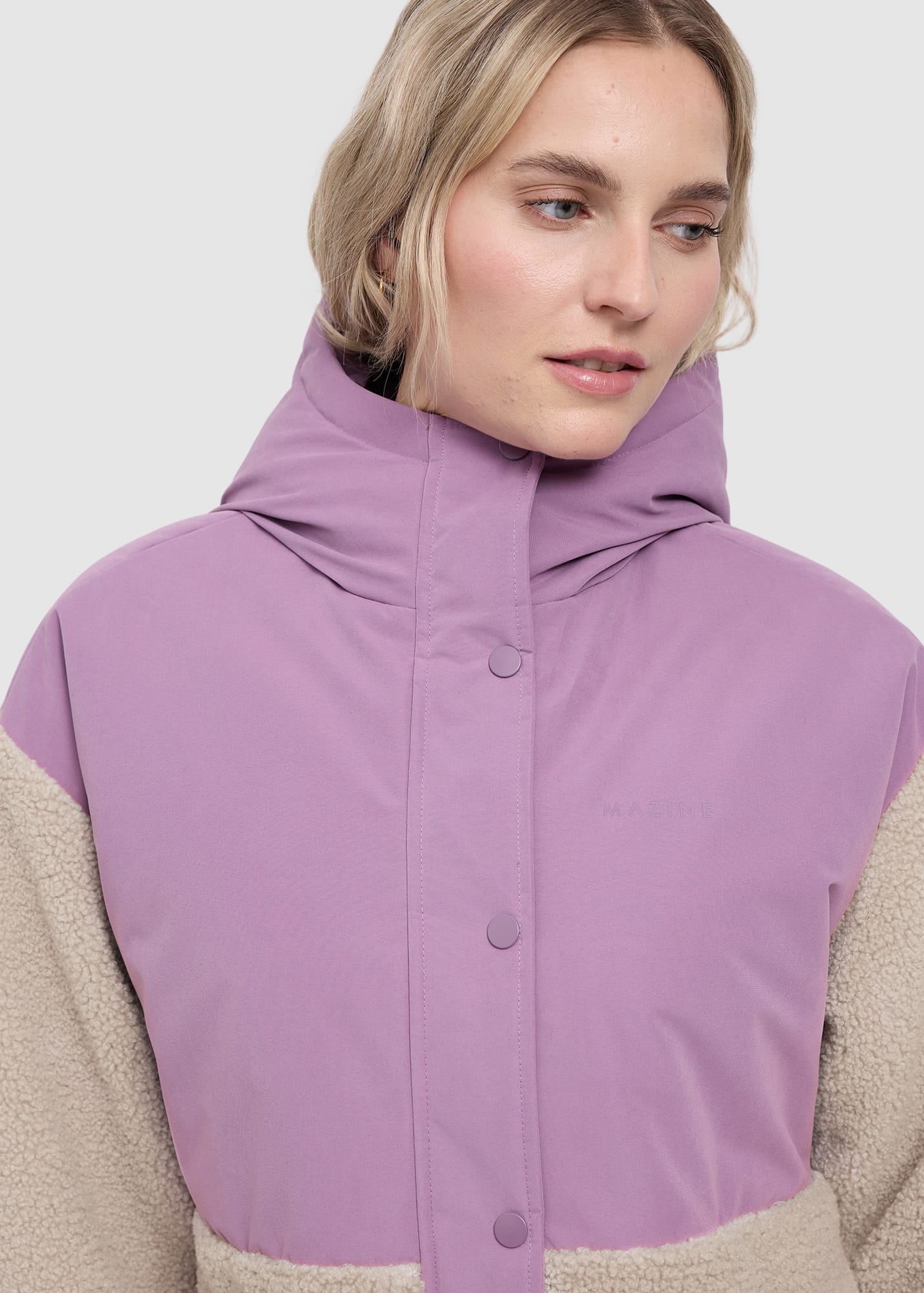 Fabric Blocking Jacket Grape Pink Natural