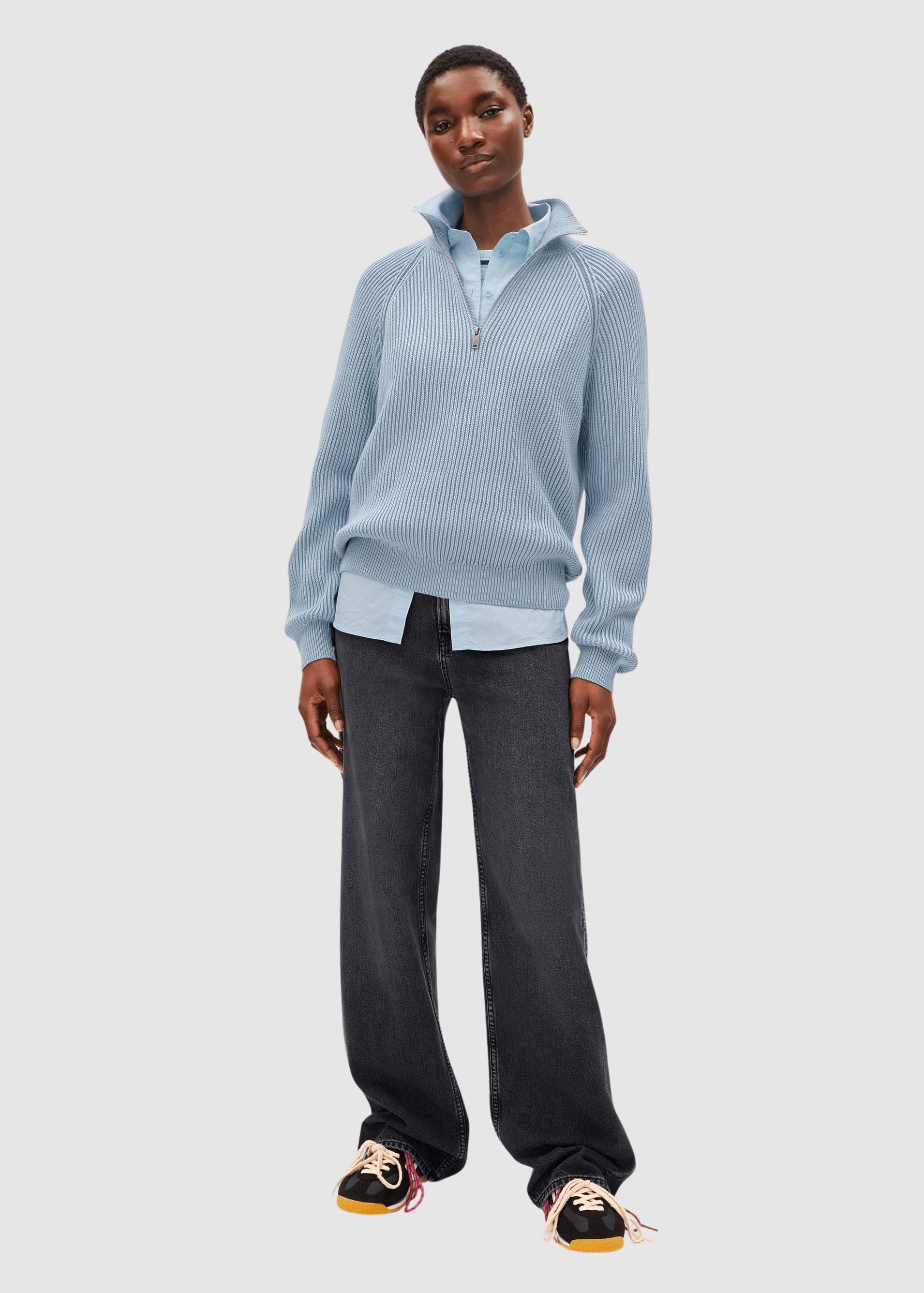 Troyer Vanisé Knit Sweater Blue Glow-Dark Blue Glow