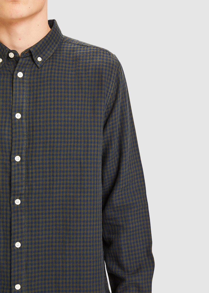 Double Layer Checkered Custom Fit Shirt