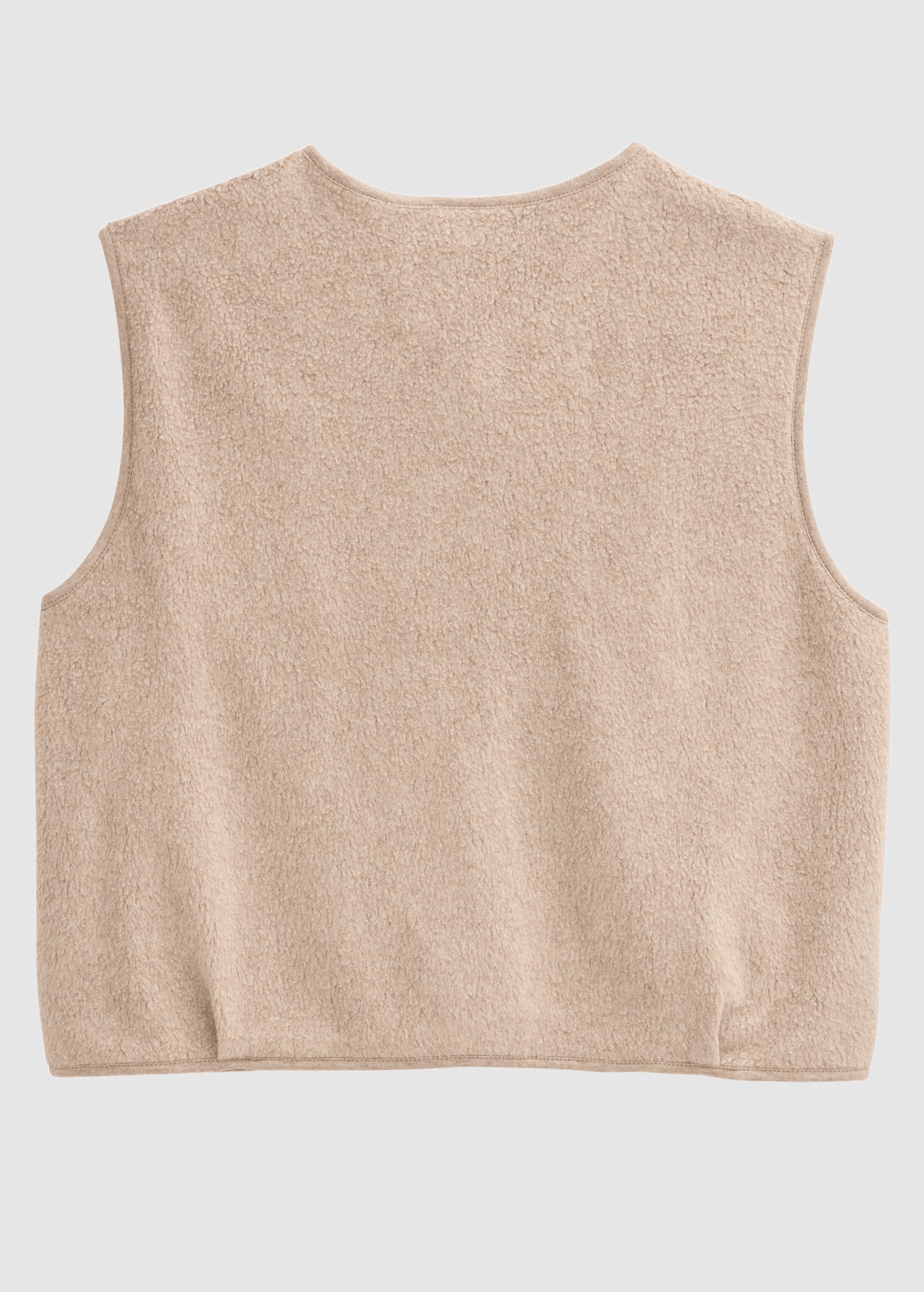 Fleece-Weste Dunkelsand Mélange