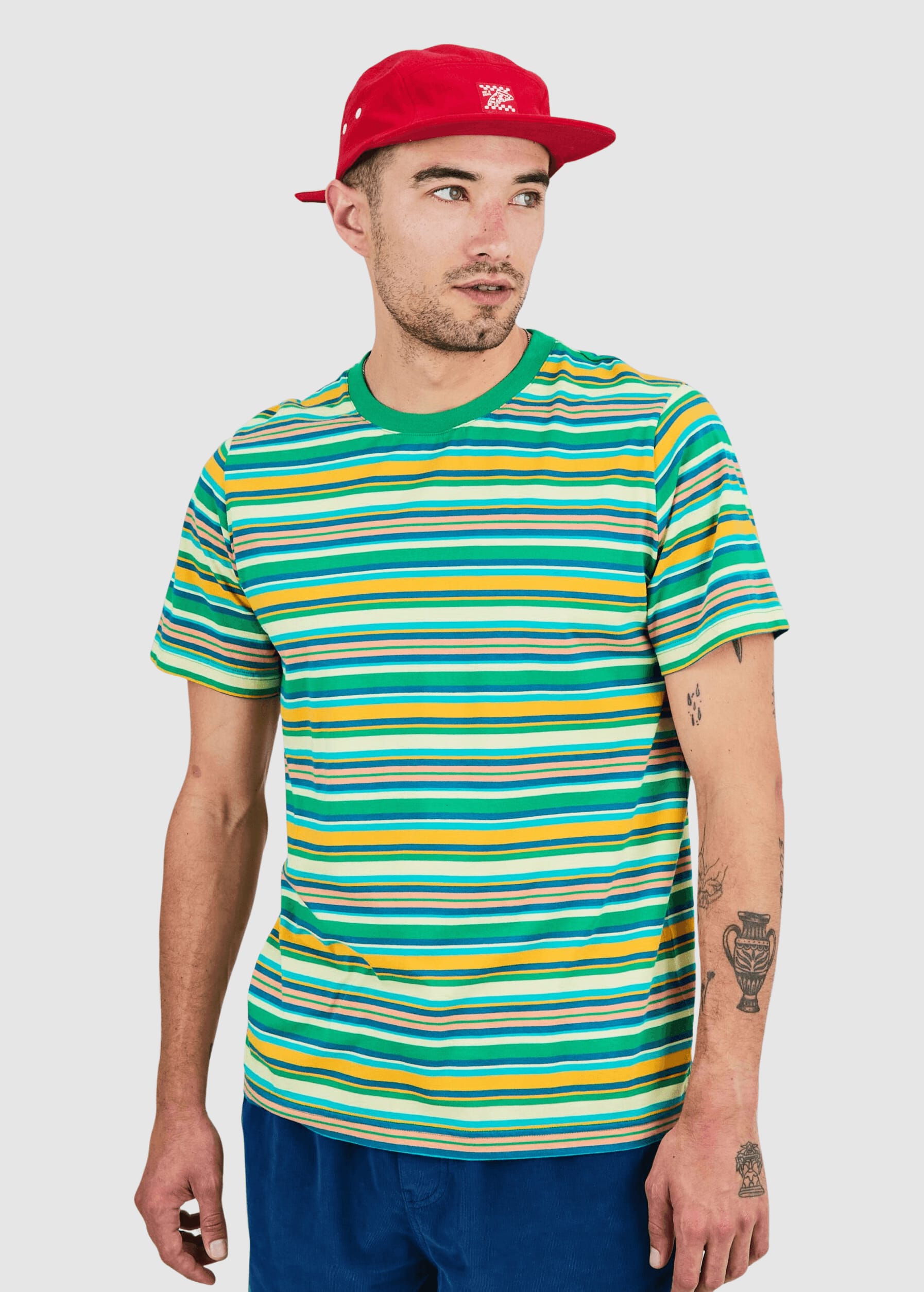 Stripes Regular T-Shirt Green