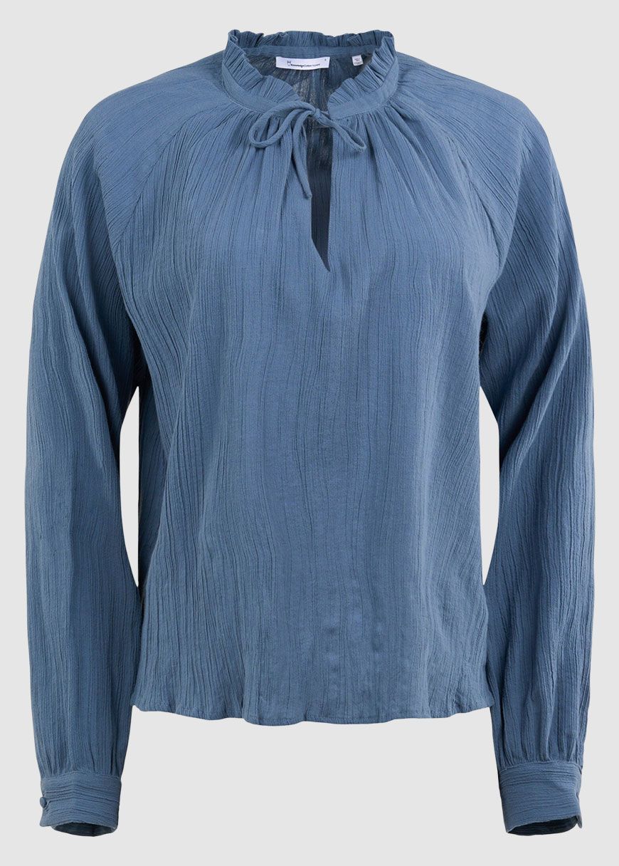 Stand Ruffle Collar A-Shape Blouse