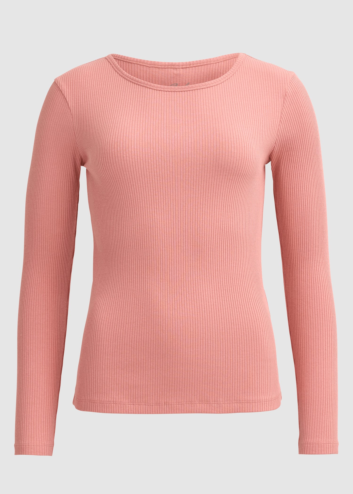 Ripp Langarm-Shirt Rosenholz