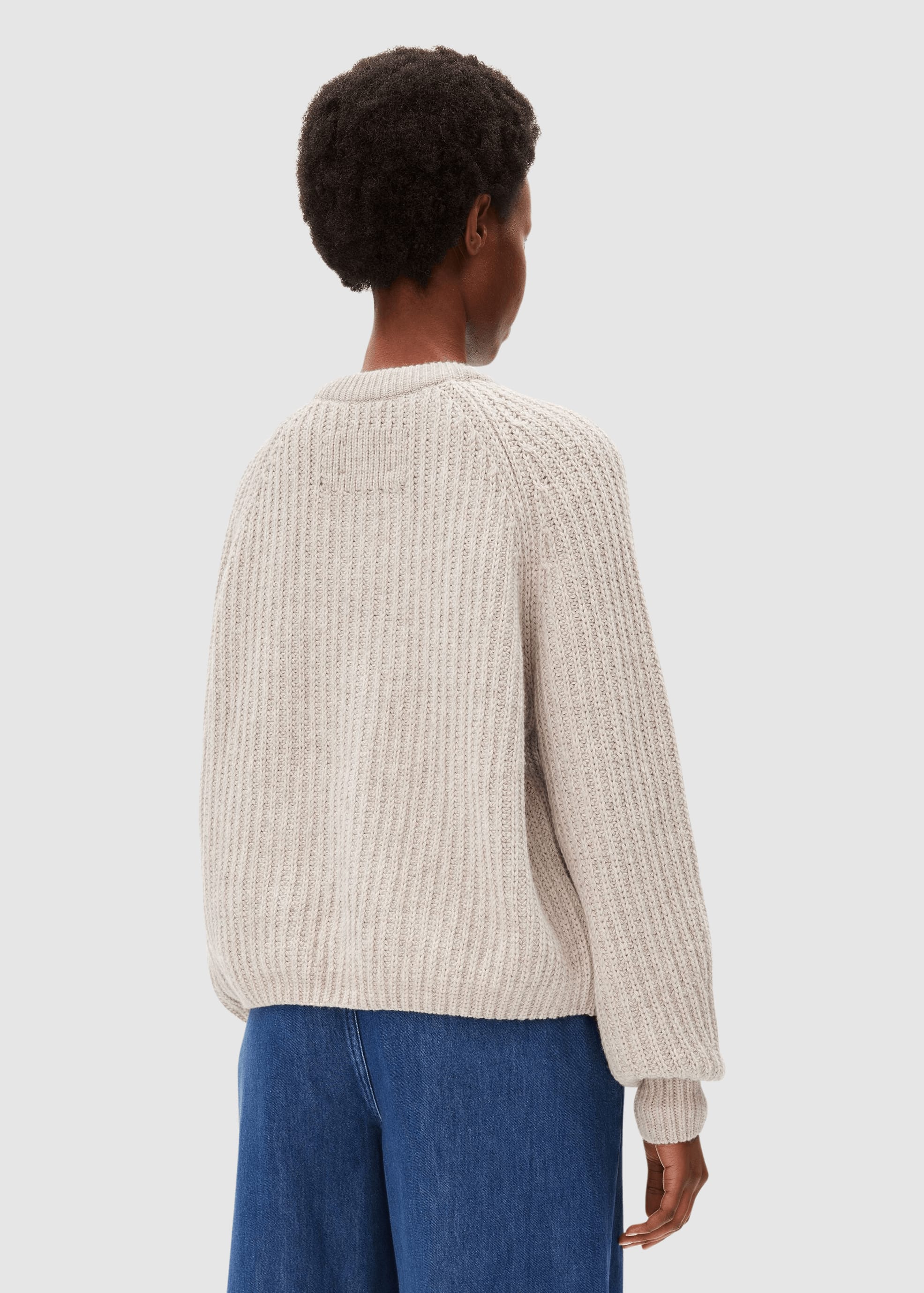 Rib Knit Cardigan Honey Melange