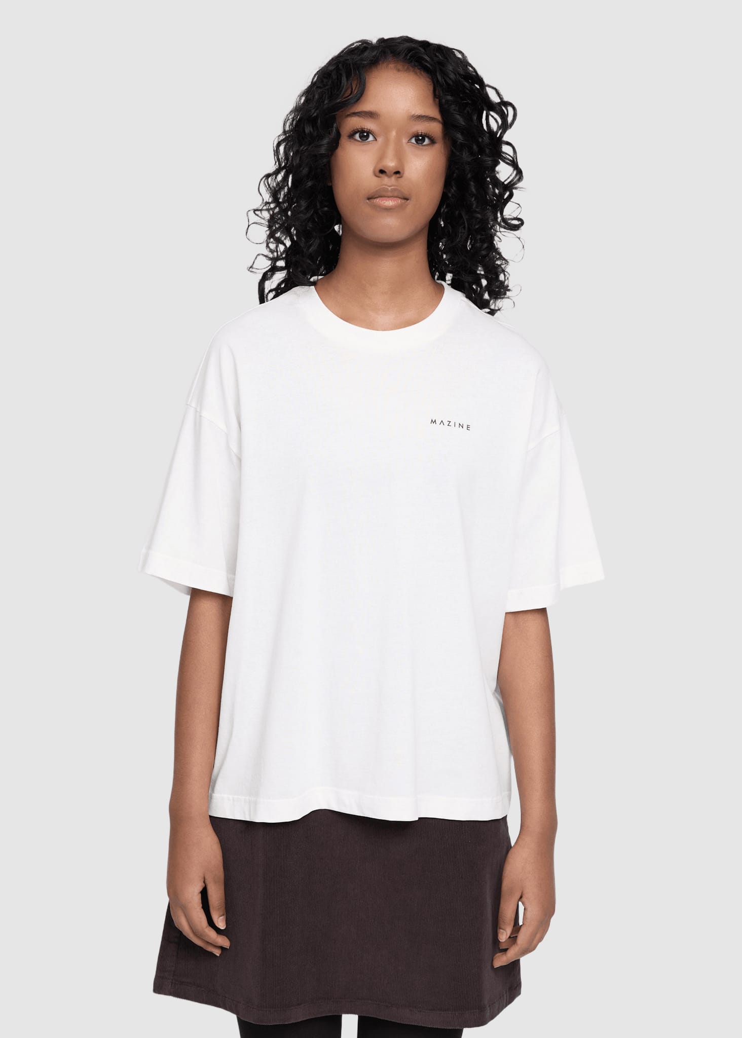 Back Print Theme T-Shirt Offwhite Coffee