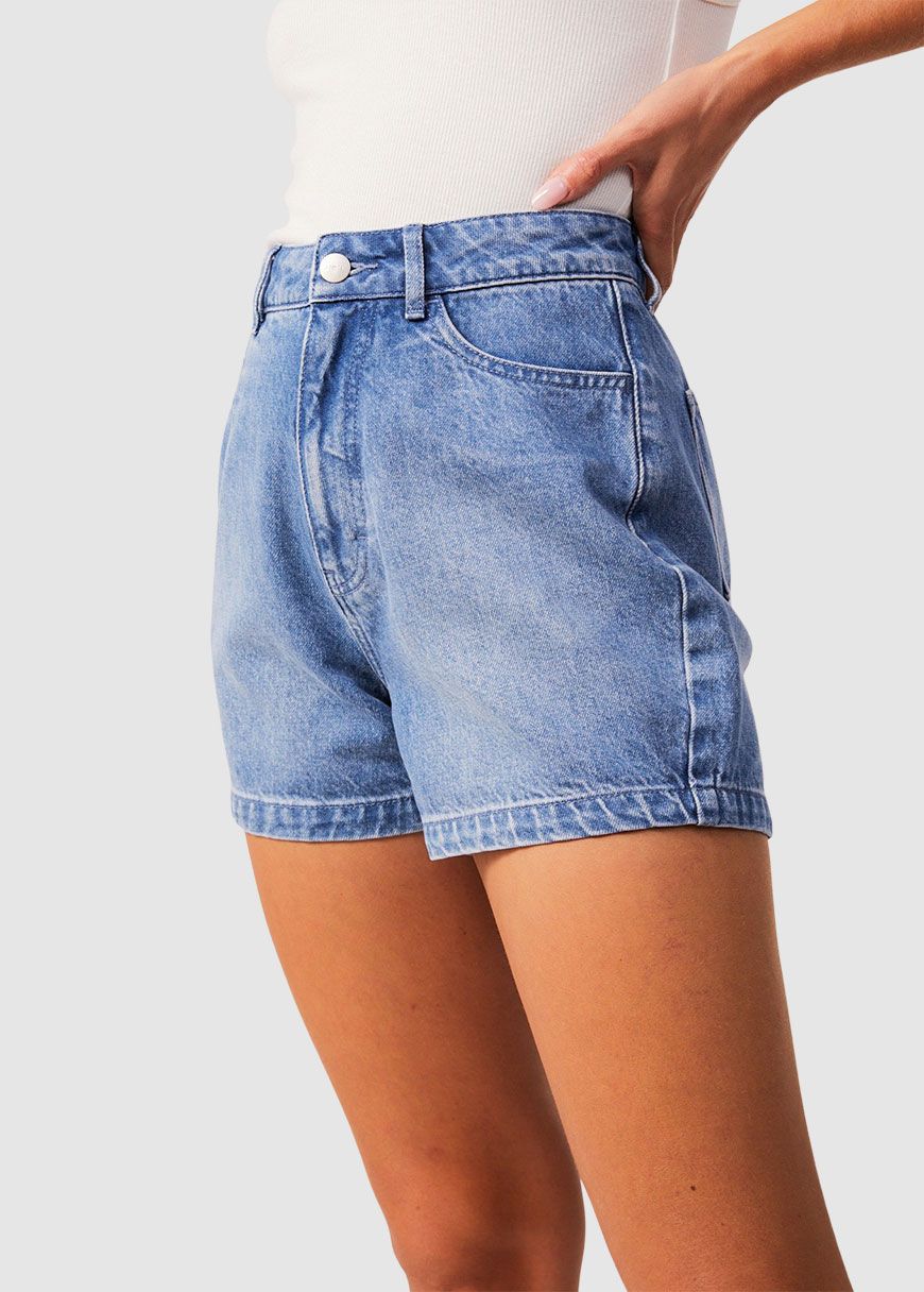 Seventy Three's Hemp Denim High Waisted Shorts Seventy Three's Hemp Denim High Waisted Shorts