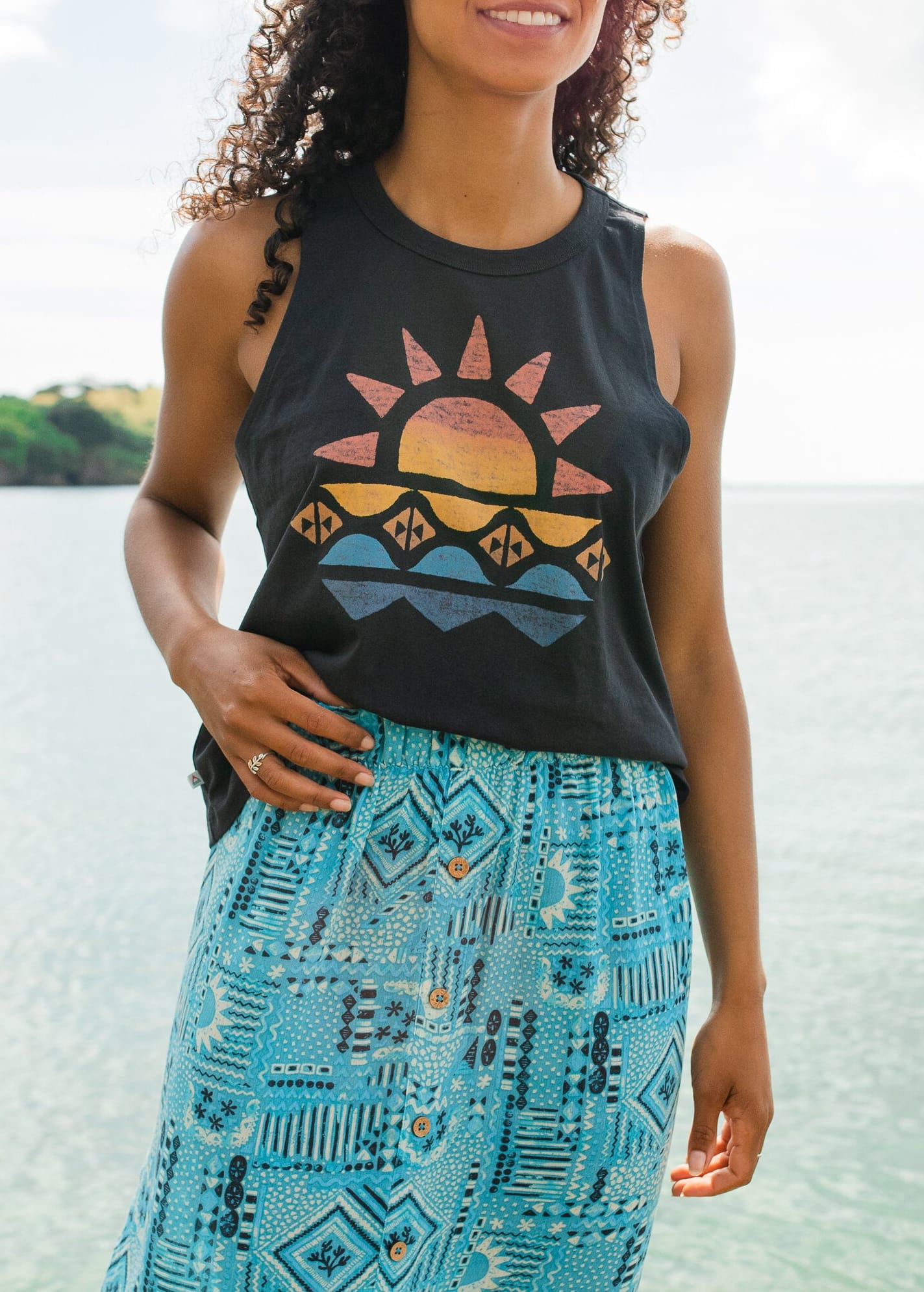 Sunray Recycled Cotton Vest Black