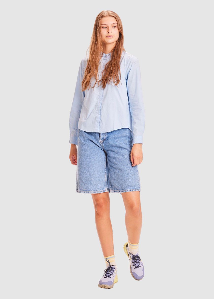 Reborn Ally High Waist Bermuda Denim Shorts