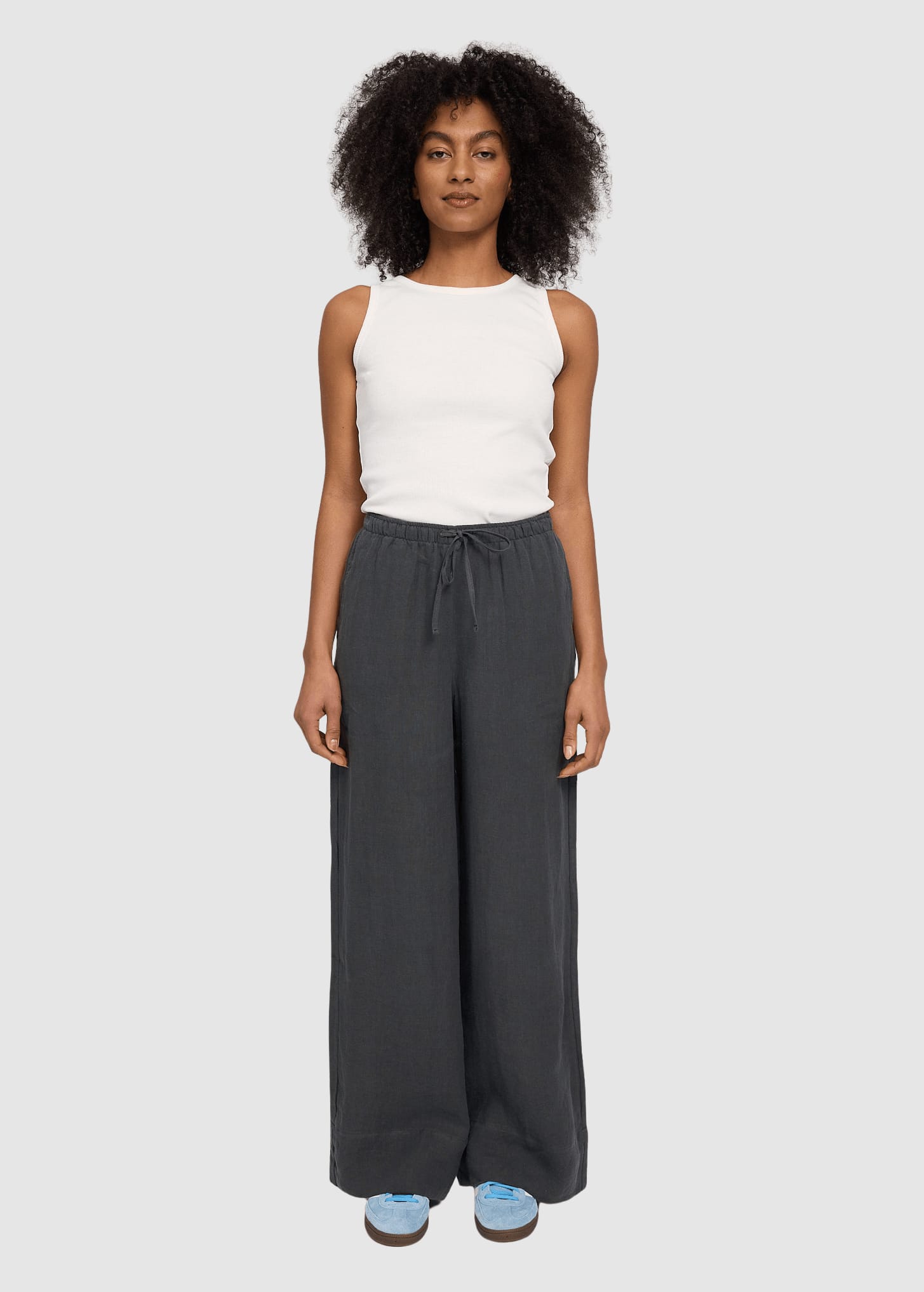 Drawstring Linen Pants Anthra Drawstring Linen Pants Anthra