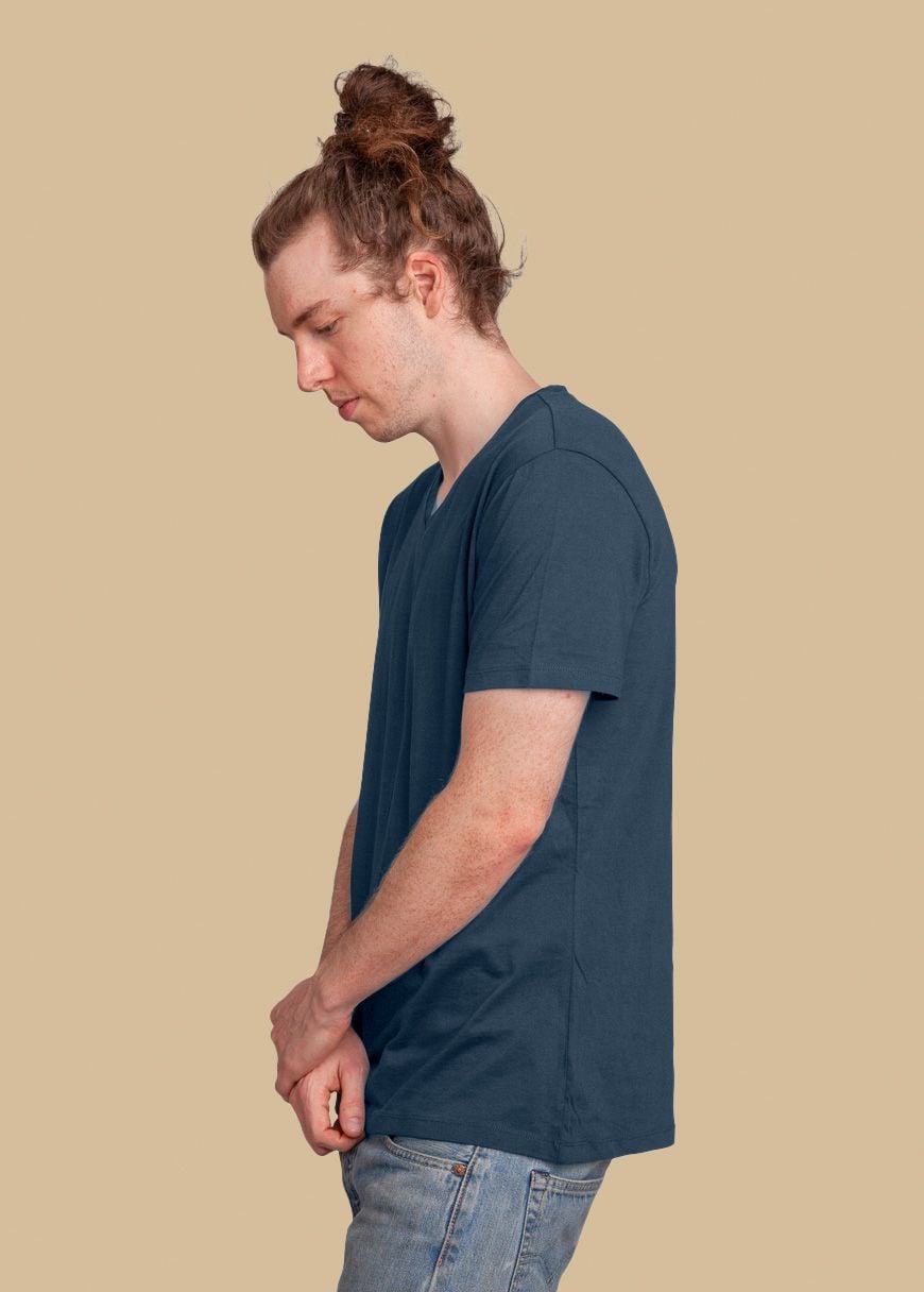 V-Neck T-Shirt Man French Navy