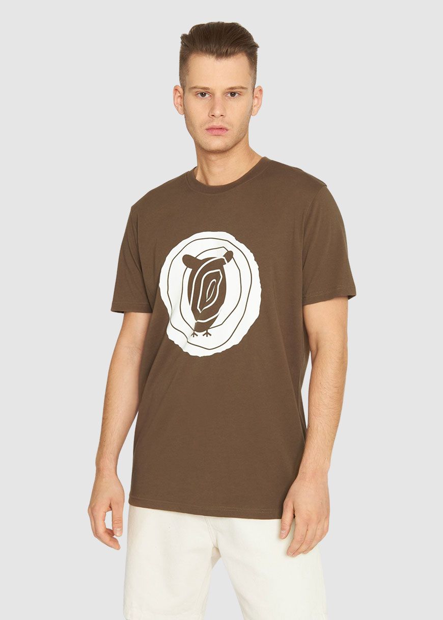Tee In Single Jersey With Wood Print Tee In Single Jersey With Wood Print