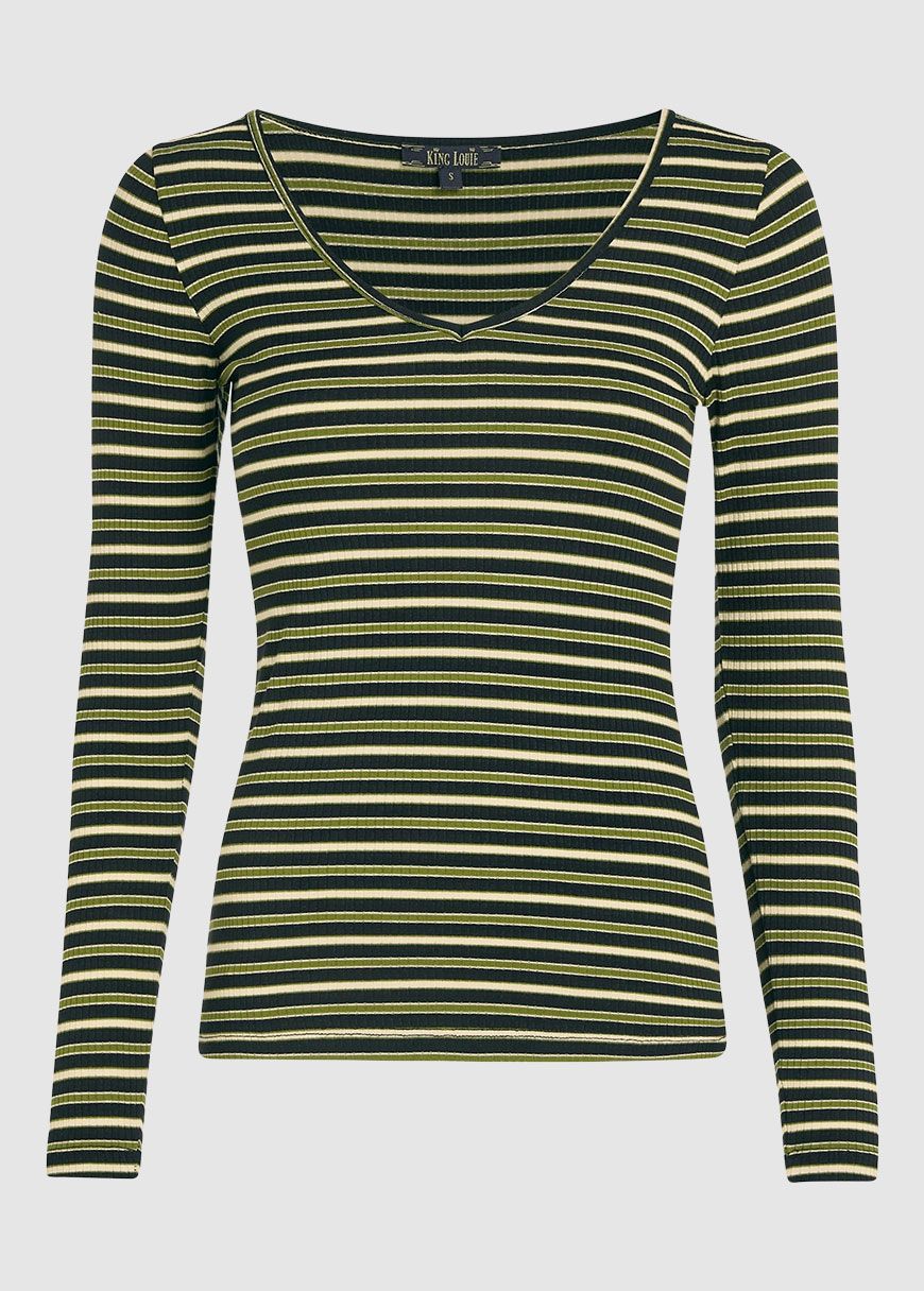 Carice V Top Pimm Stripe Carice V Top Pimm Stripe