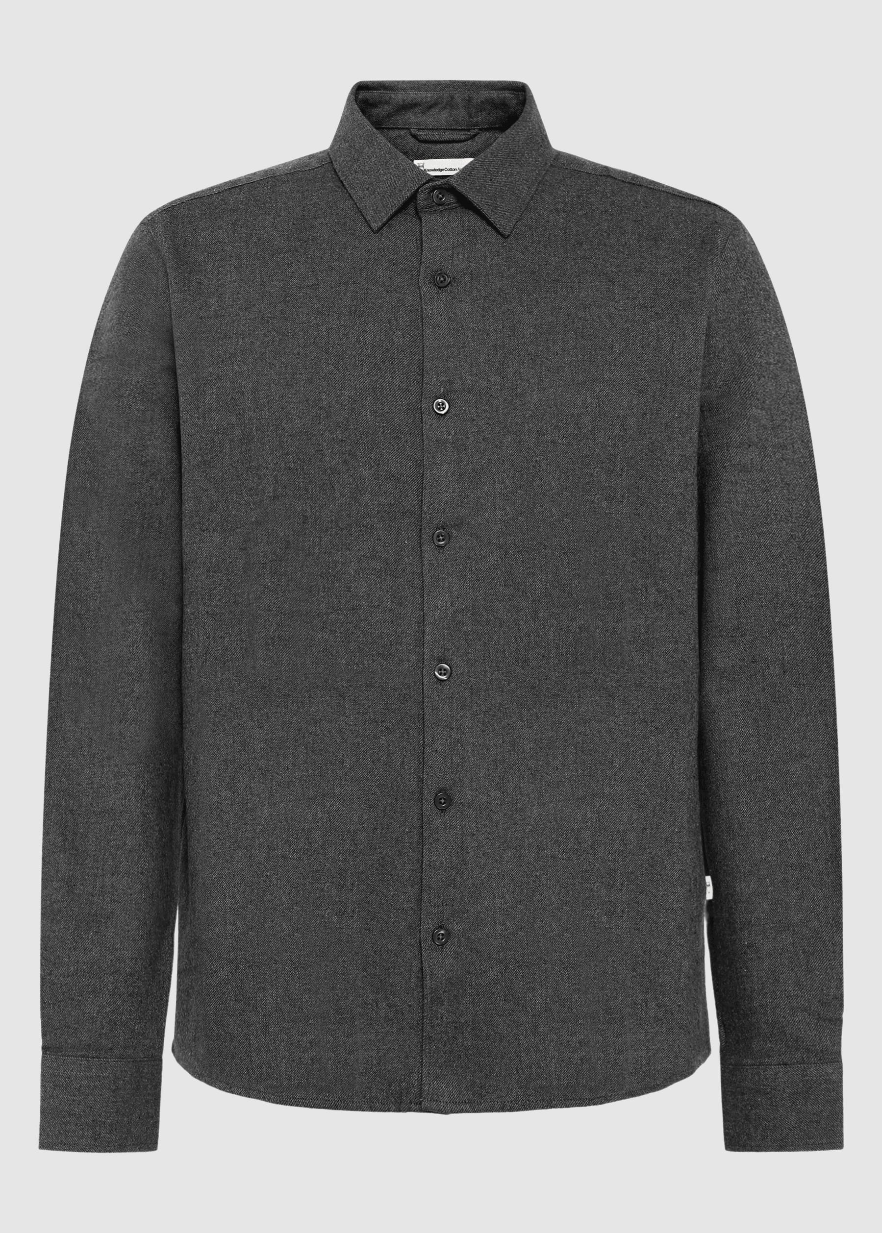 knowledge-cotton-apparel-dune-regular-flannel-shirt-dark-grey-melange-1.jpeg Dune Regular Flannel Shirt Dark Grey Melange
