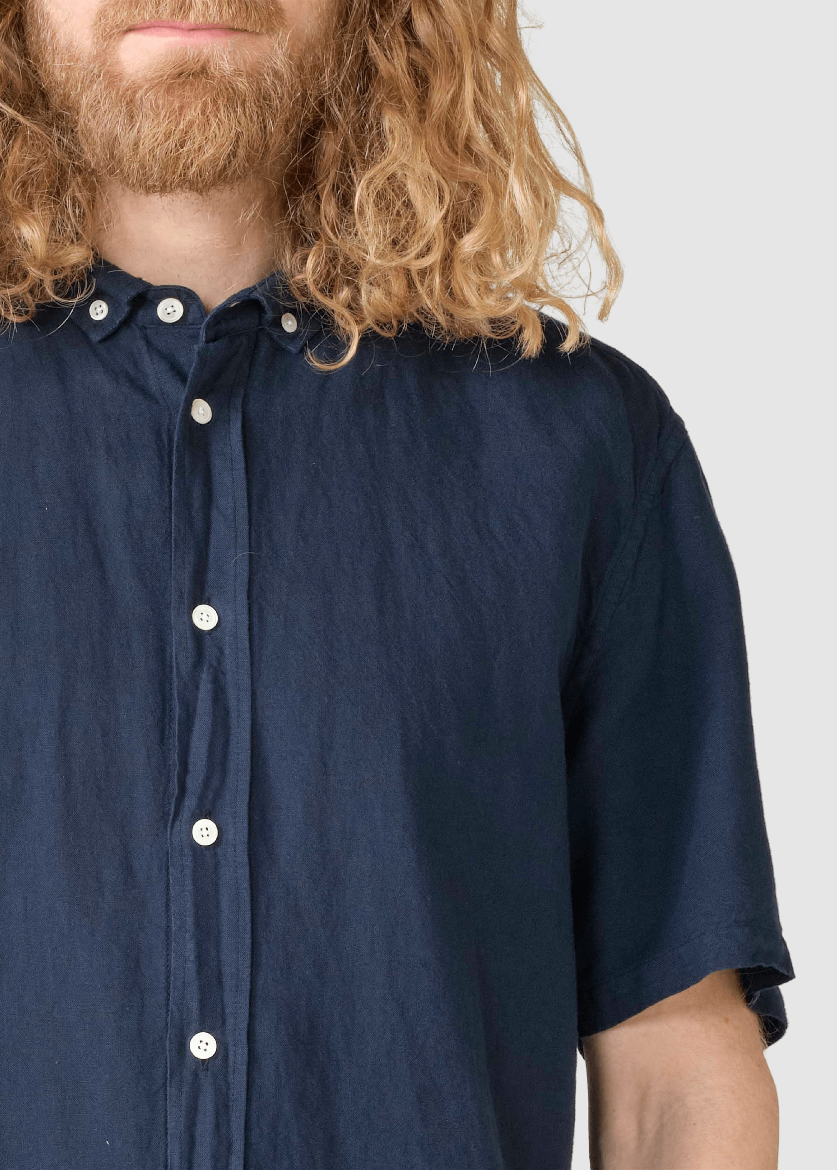 Mikkel Linen Shirt Ocs Navy
