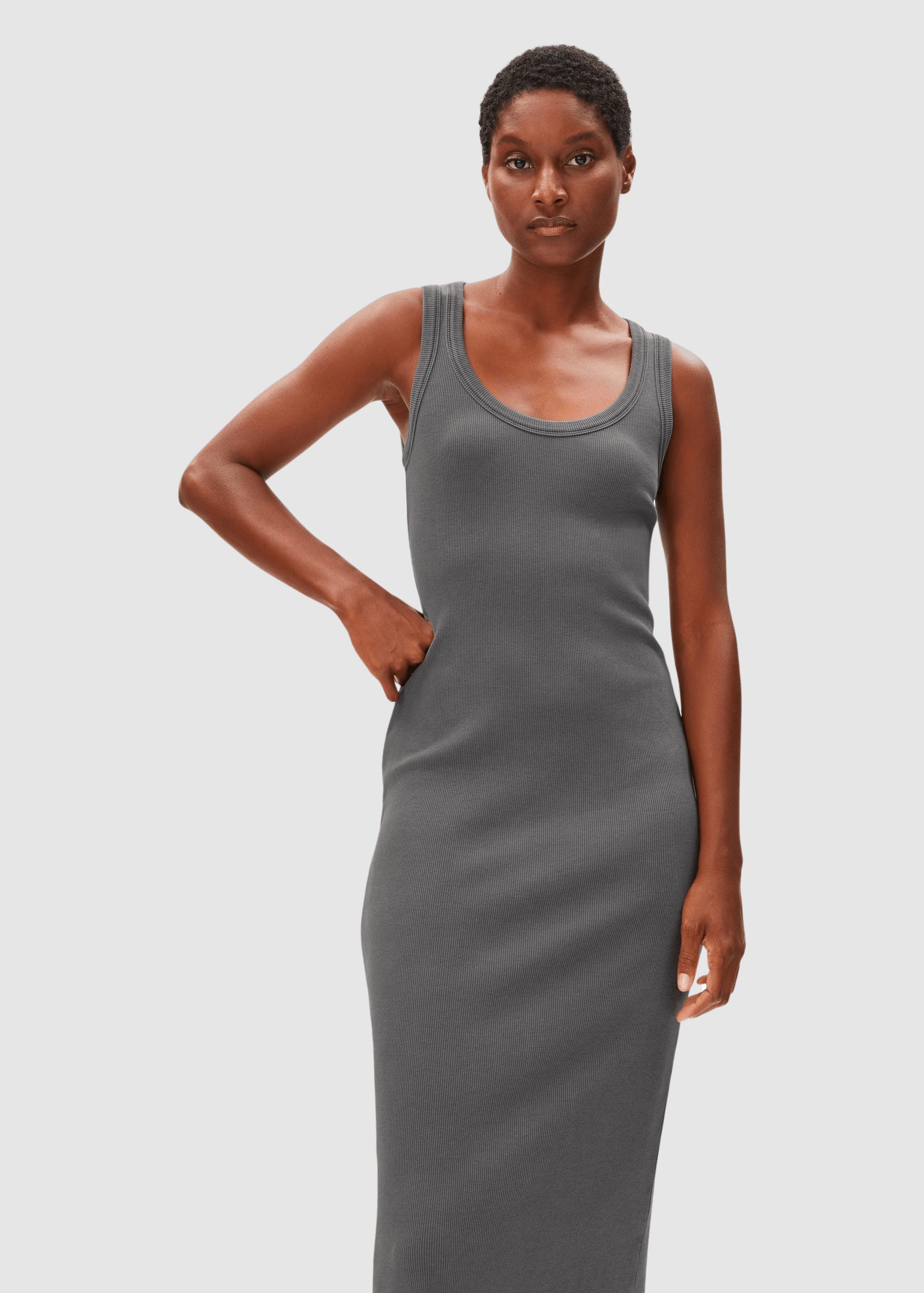Gmt Dye Bodycon Rib Dress Space Steel Gmt Dye Bodycon Rib Dress Space Steel