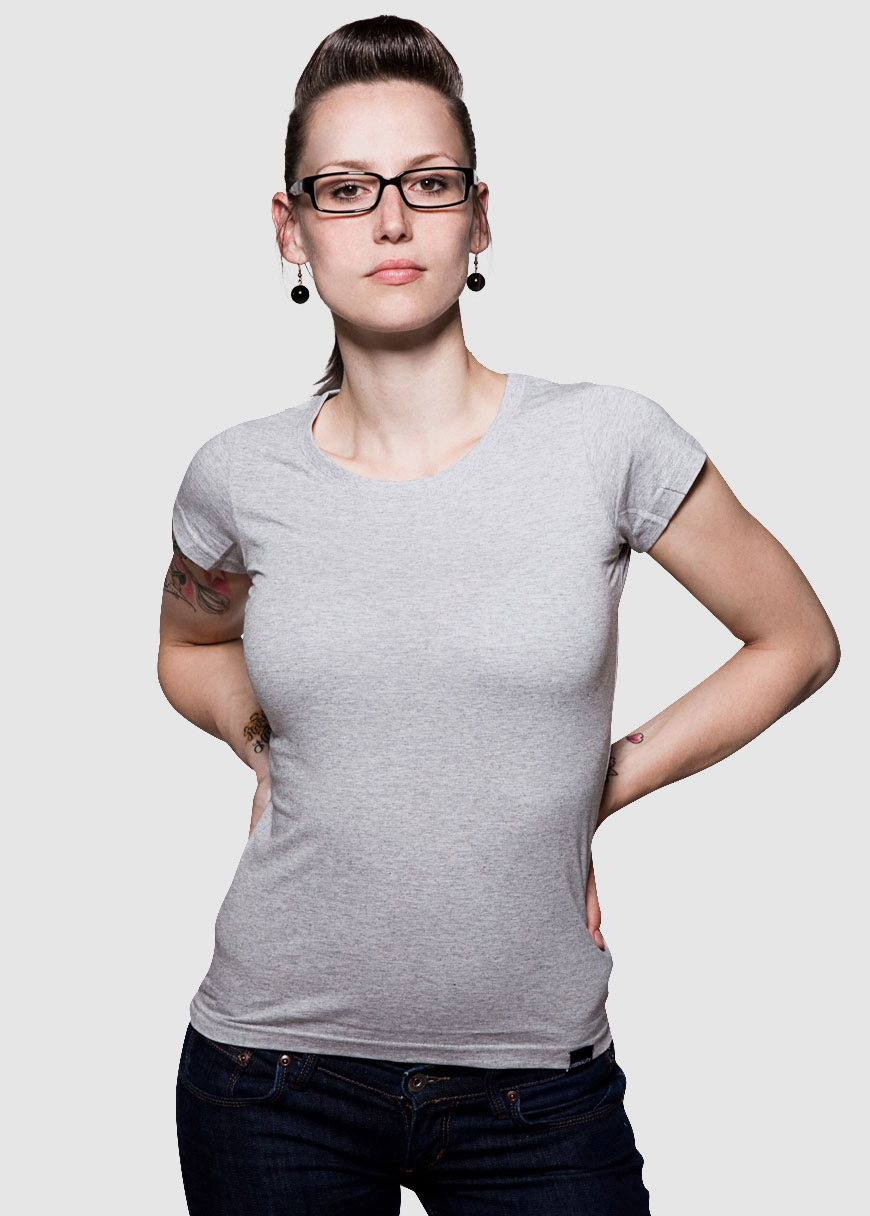 T-Shirt Rundausschnitt Grau Meliert T-Shirt Rundausschnitt Grau Meliert