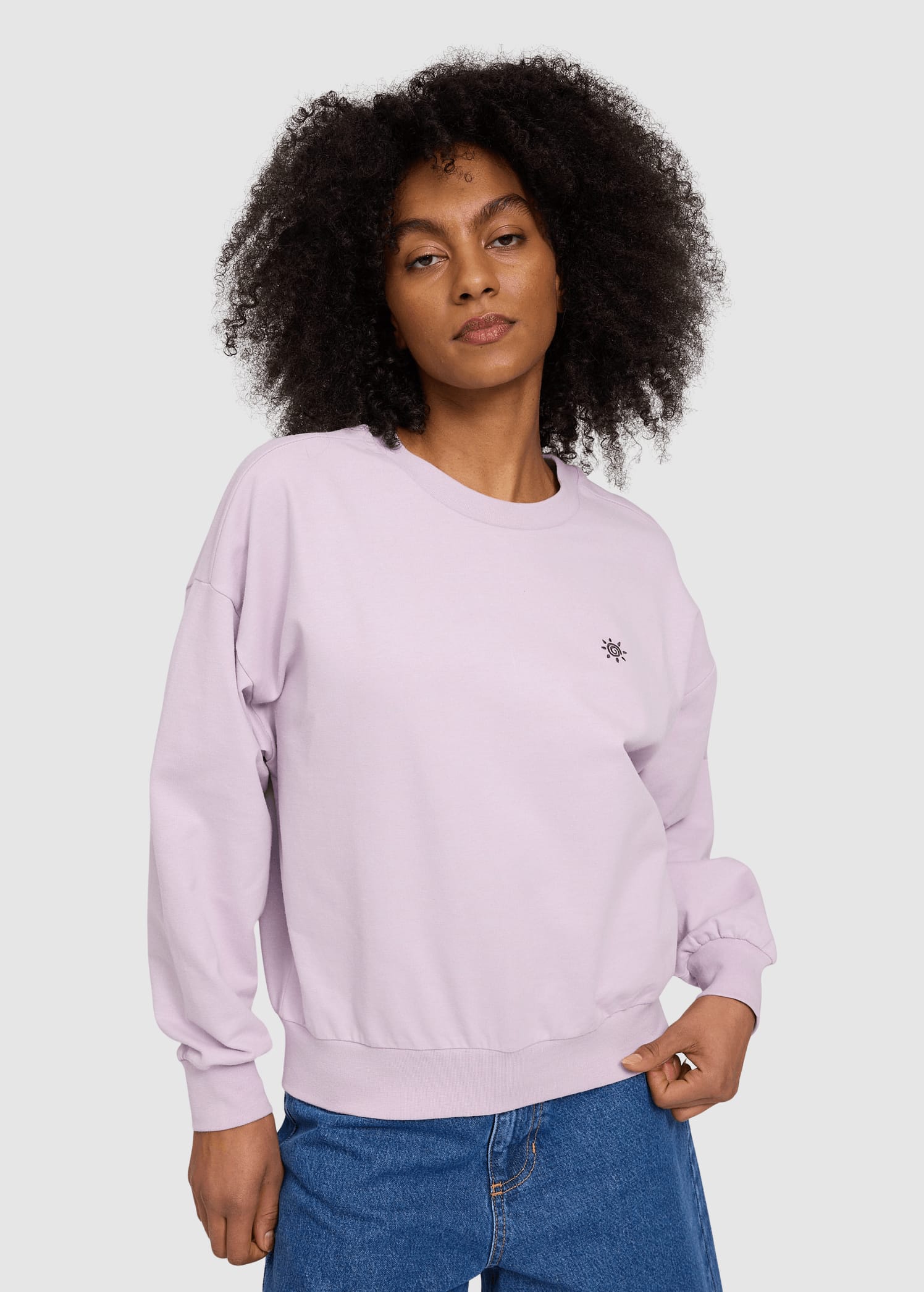 Back Print Sweatshirt Pastel Lilac/palm