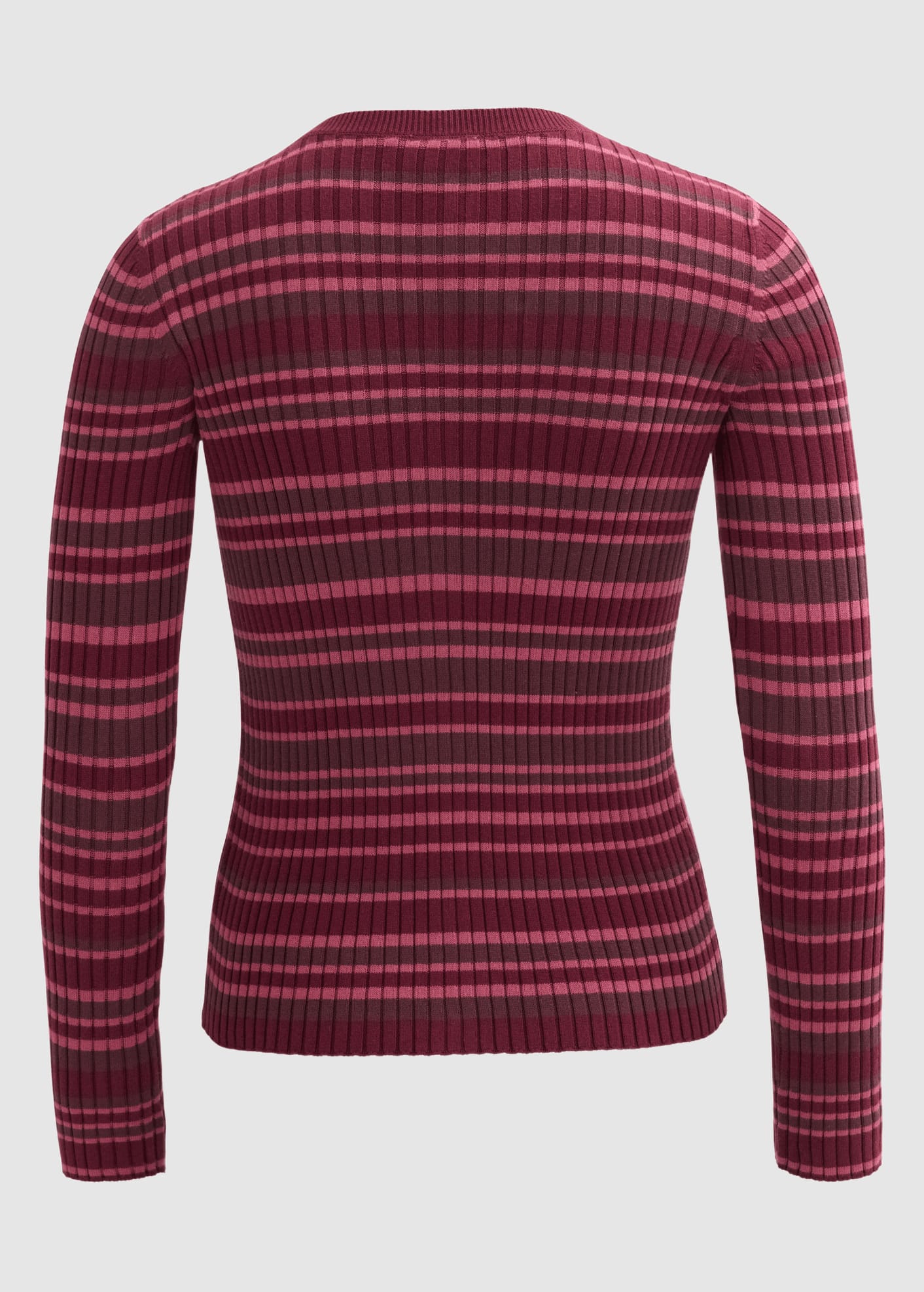 people-wear-organic-rippstrick-jacke-bordeaux-geringelt-2.jpeg Rippstrick-Jacke Bordeaux Geringelt