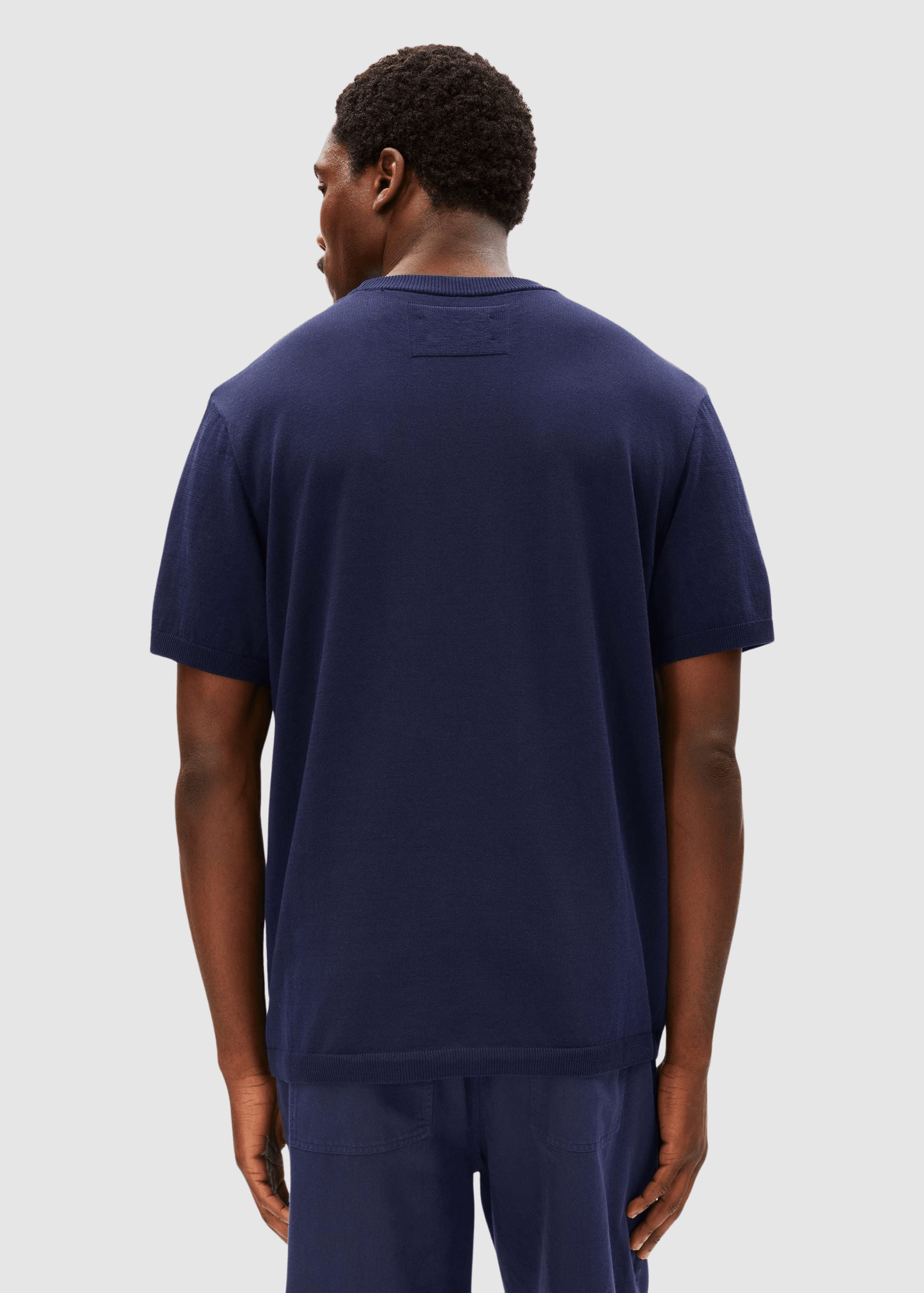 Cotton Knit T-Shirt Tinted Navy Cotton Knit T-Shirt Tinted Navy