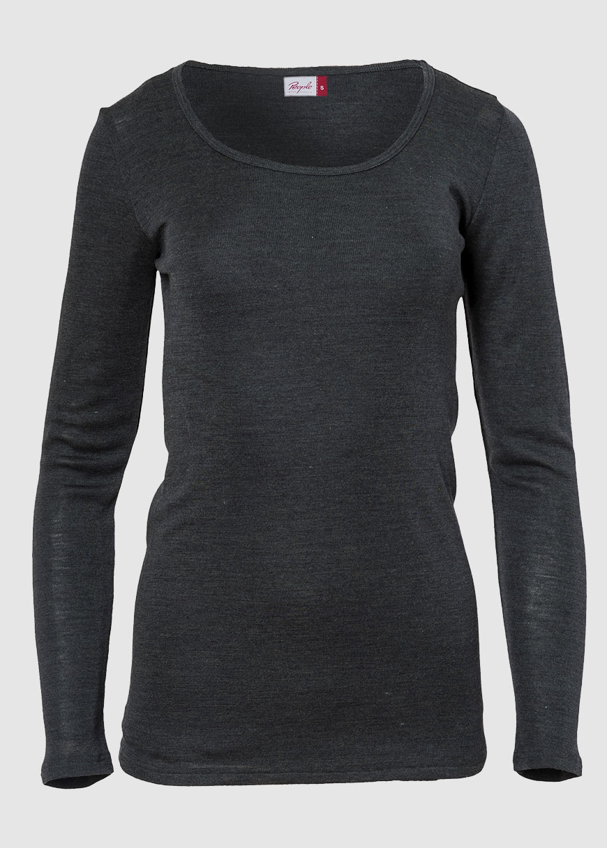 Langarmshirt Wolle-Seide Langarmshirt Wolle-Seide
