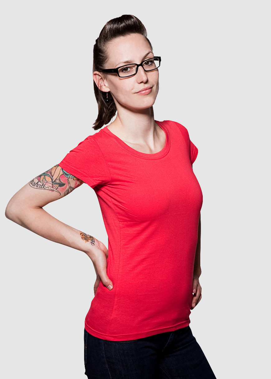 T-Shirt Rundausschnitt Rot