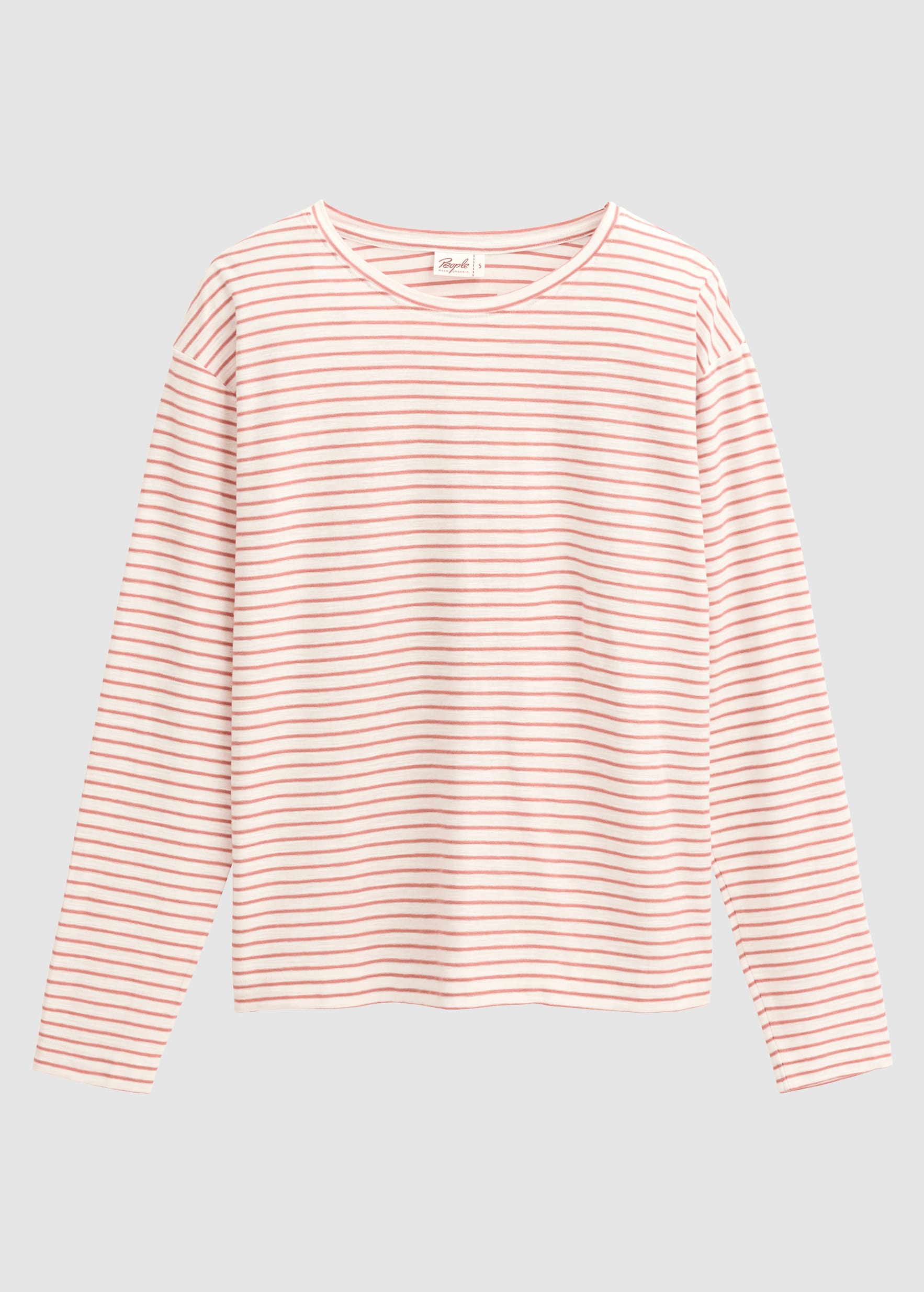 Langarm-Shirt Rosenholz Geringelt