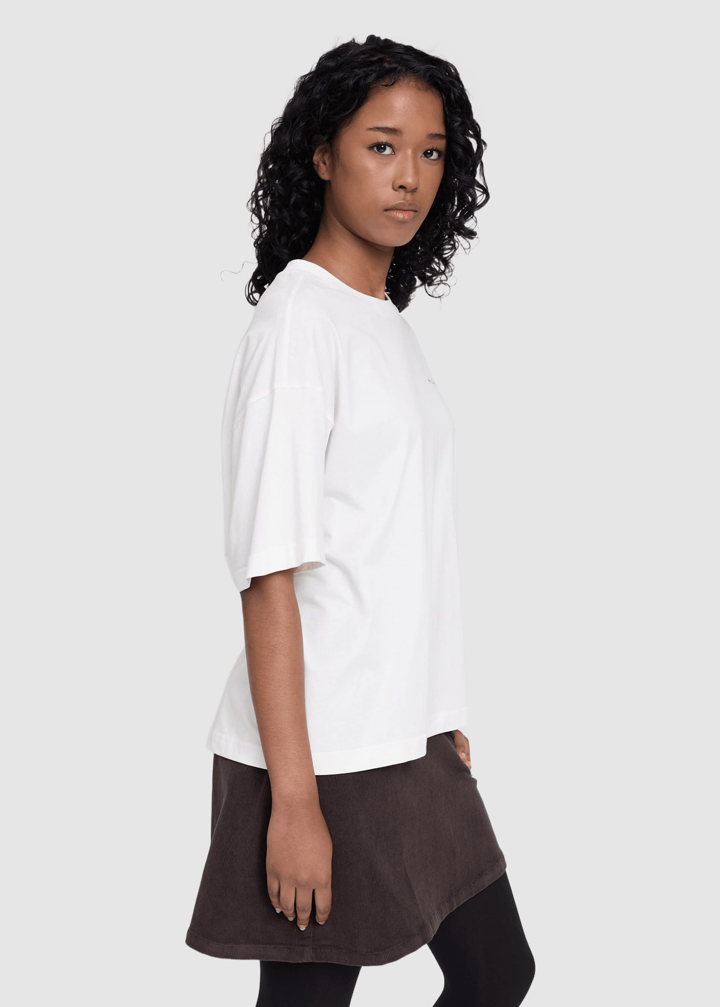 Back Print Theme T-Shirt Offwhite Coffee