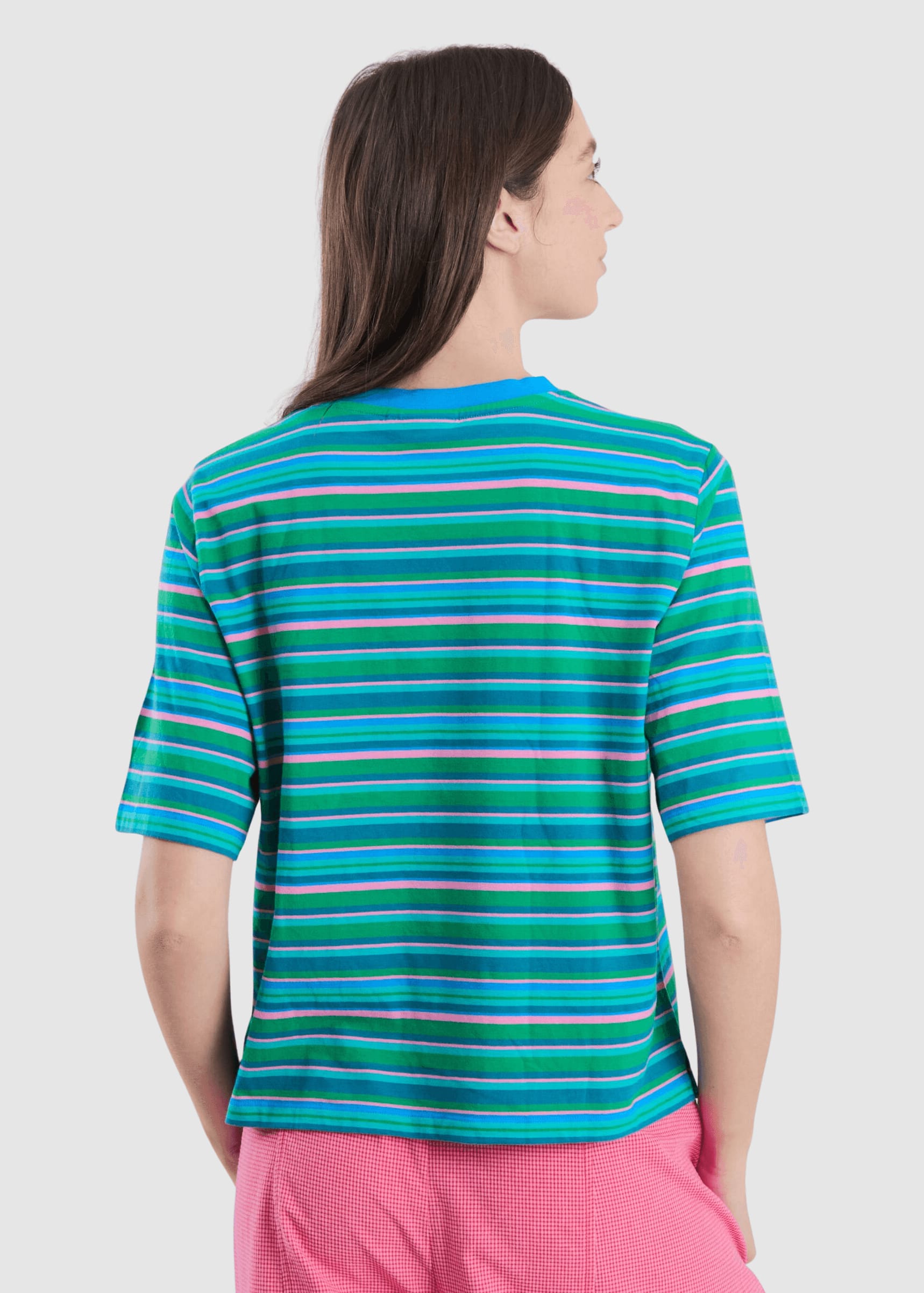 Stripes Boxy Tee Blue