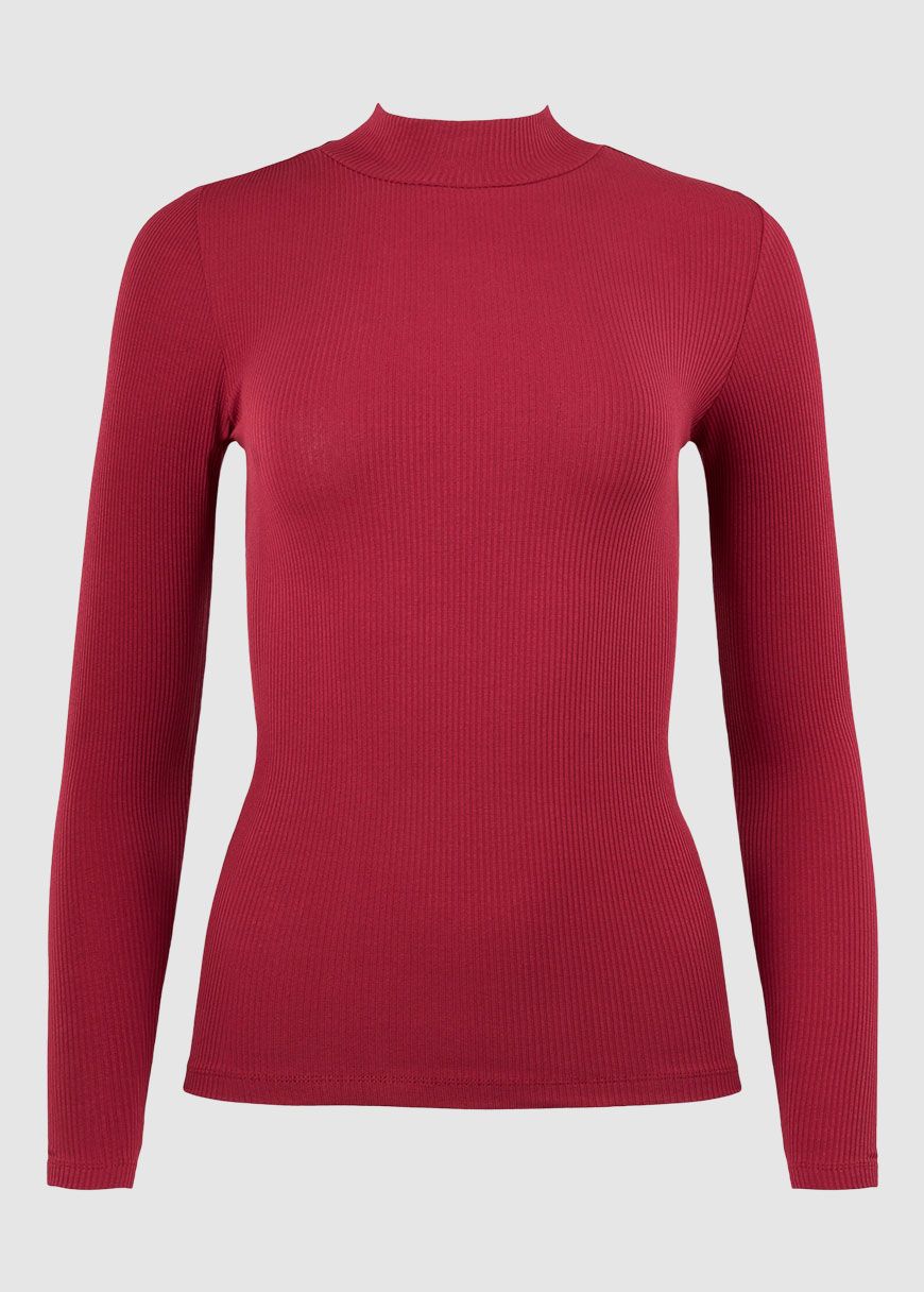 Rib High Neck LS Rib High Neck LS