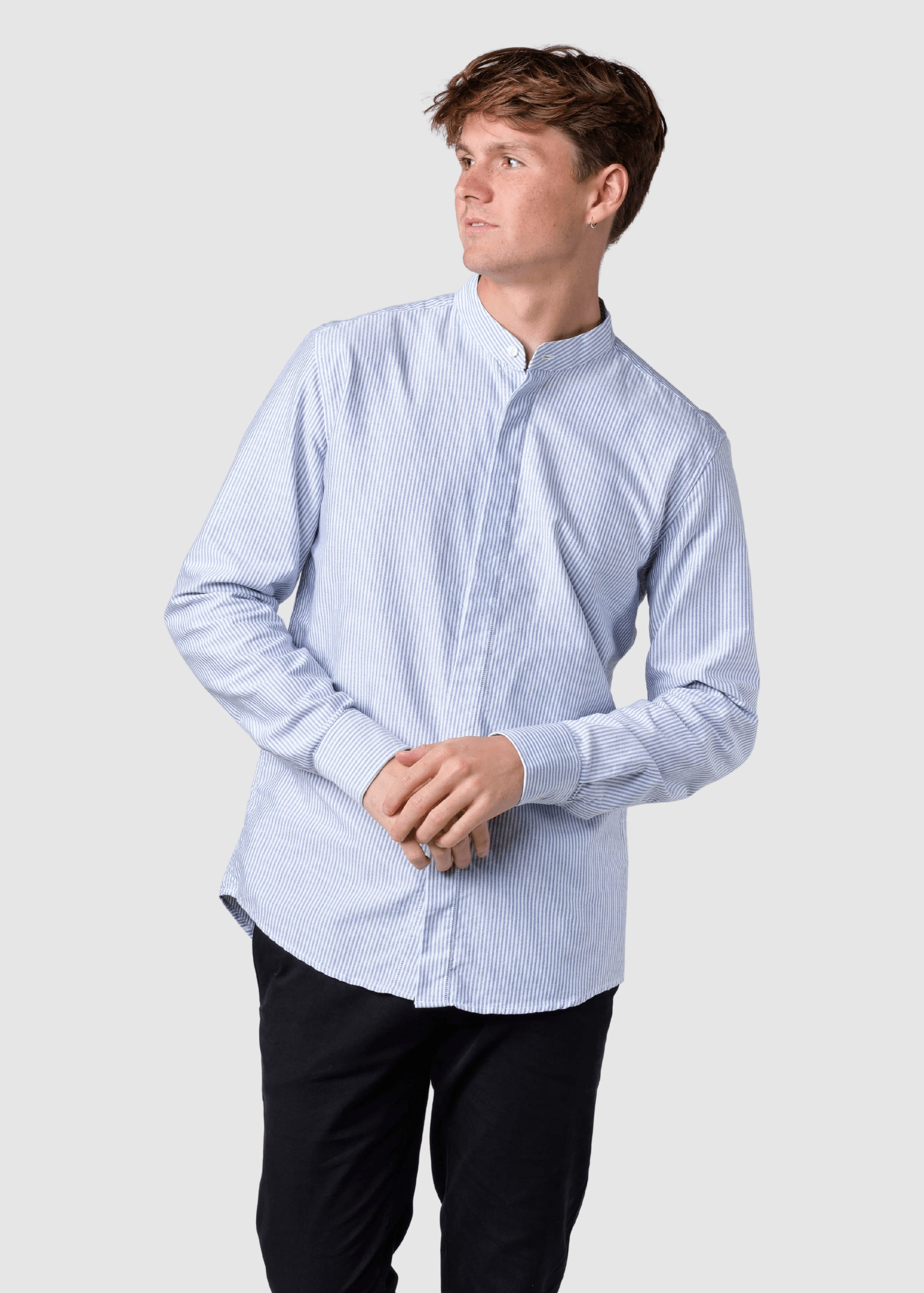 Simon Striped Shirt White Navy