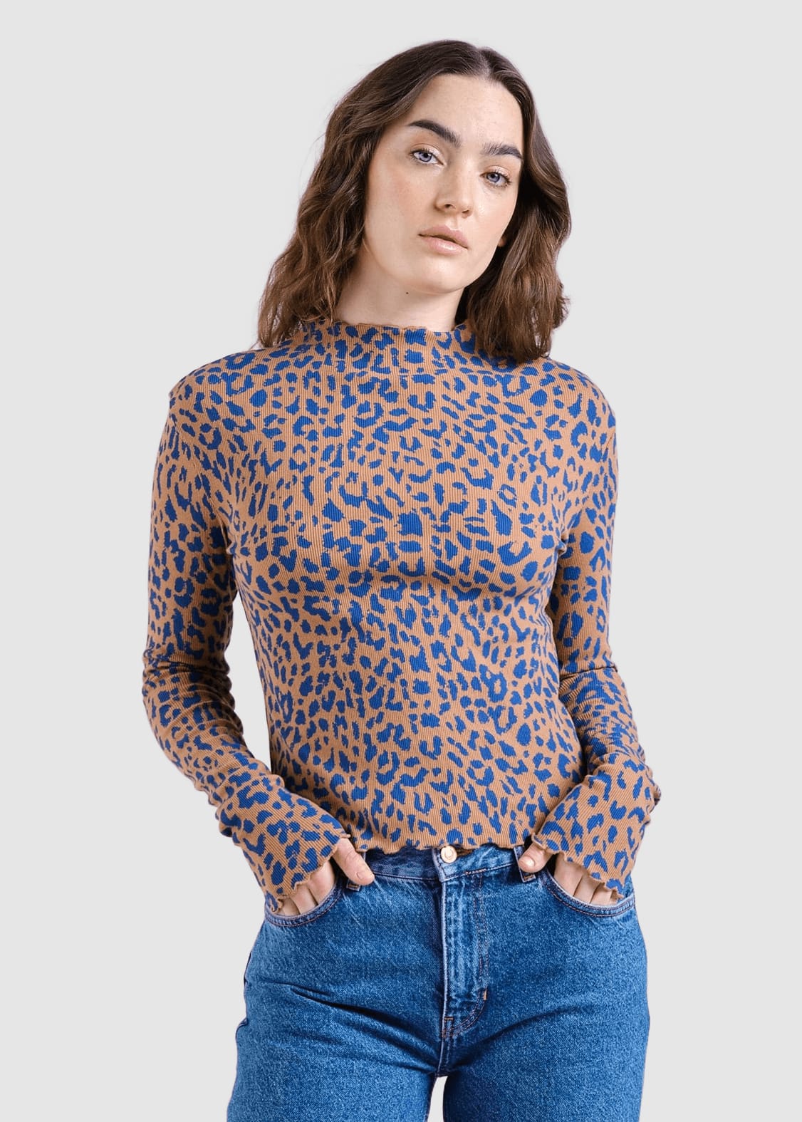 Rib Top Ryd Leopard Light Brown Rawhide