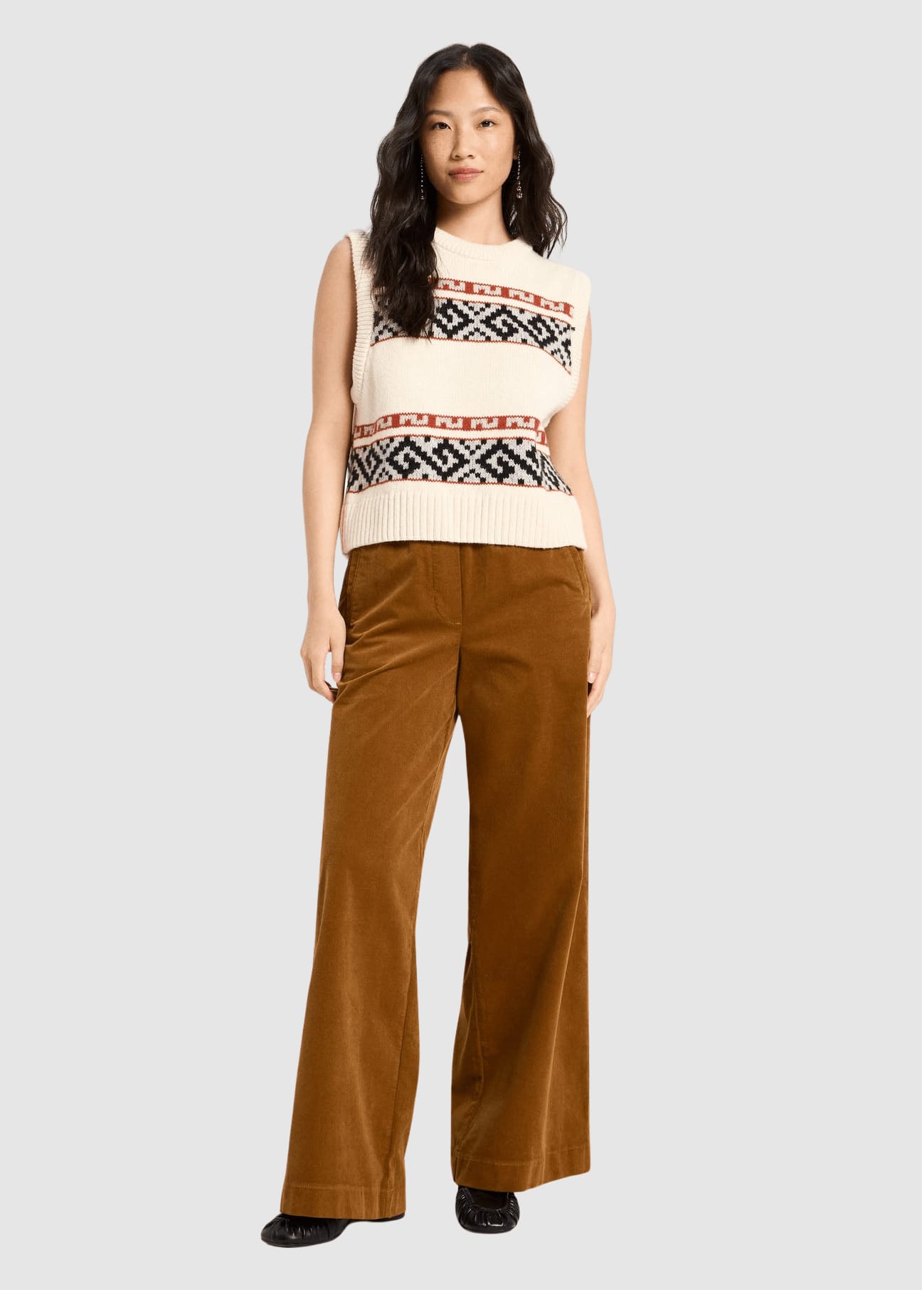 Jacquard Pullunder Off White/ Multicolour