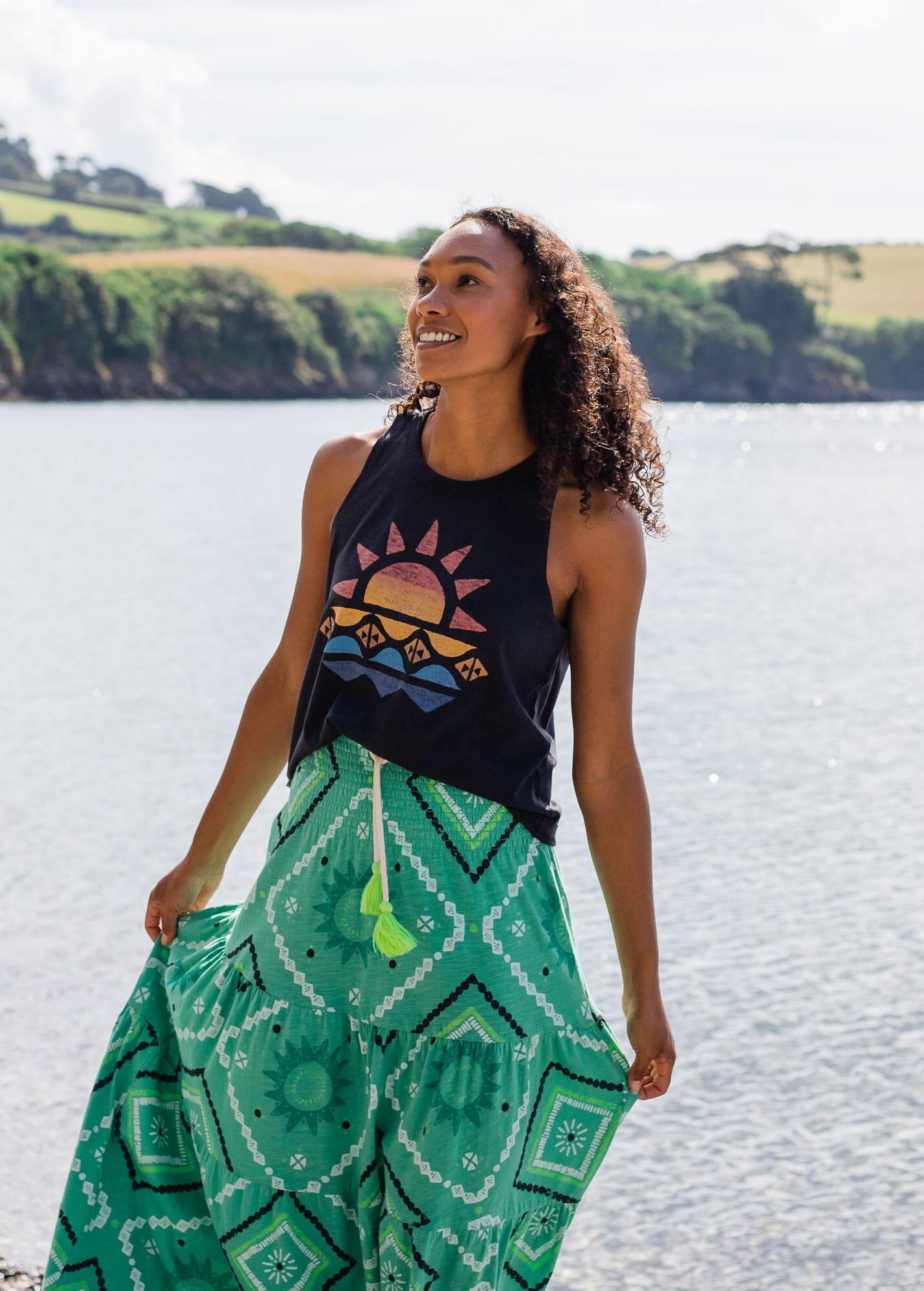 Sunray Recycled Cotton Vest Black