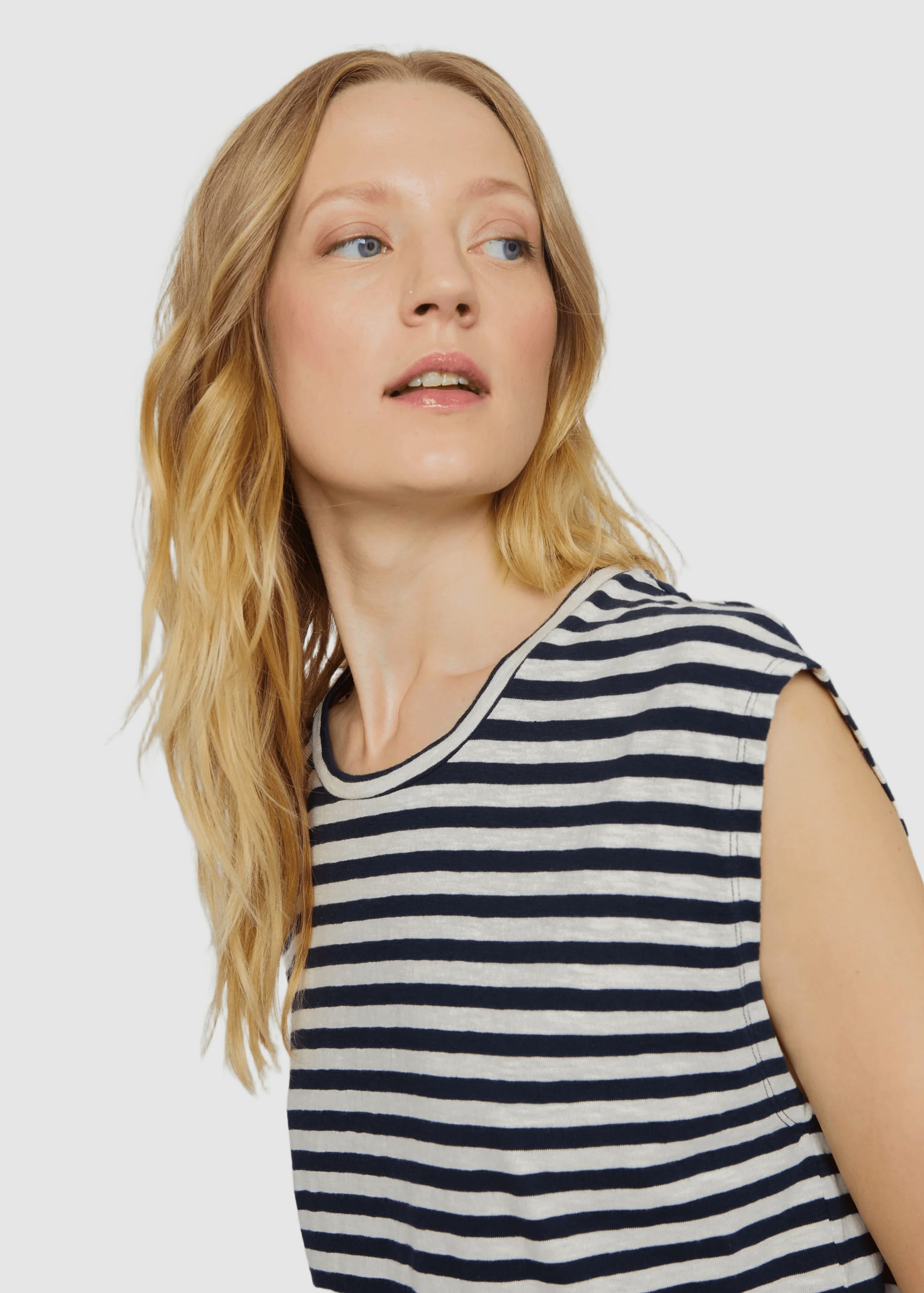 T-Shirt Zinnia Stripes Dark Navy