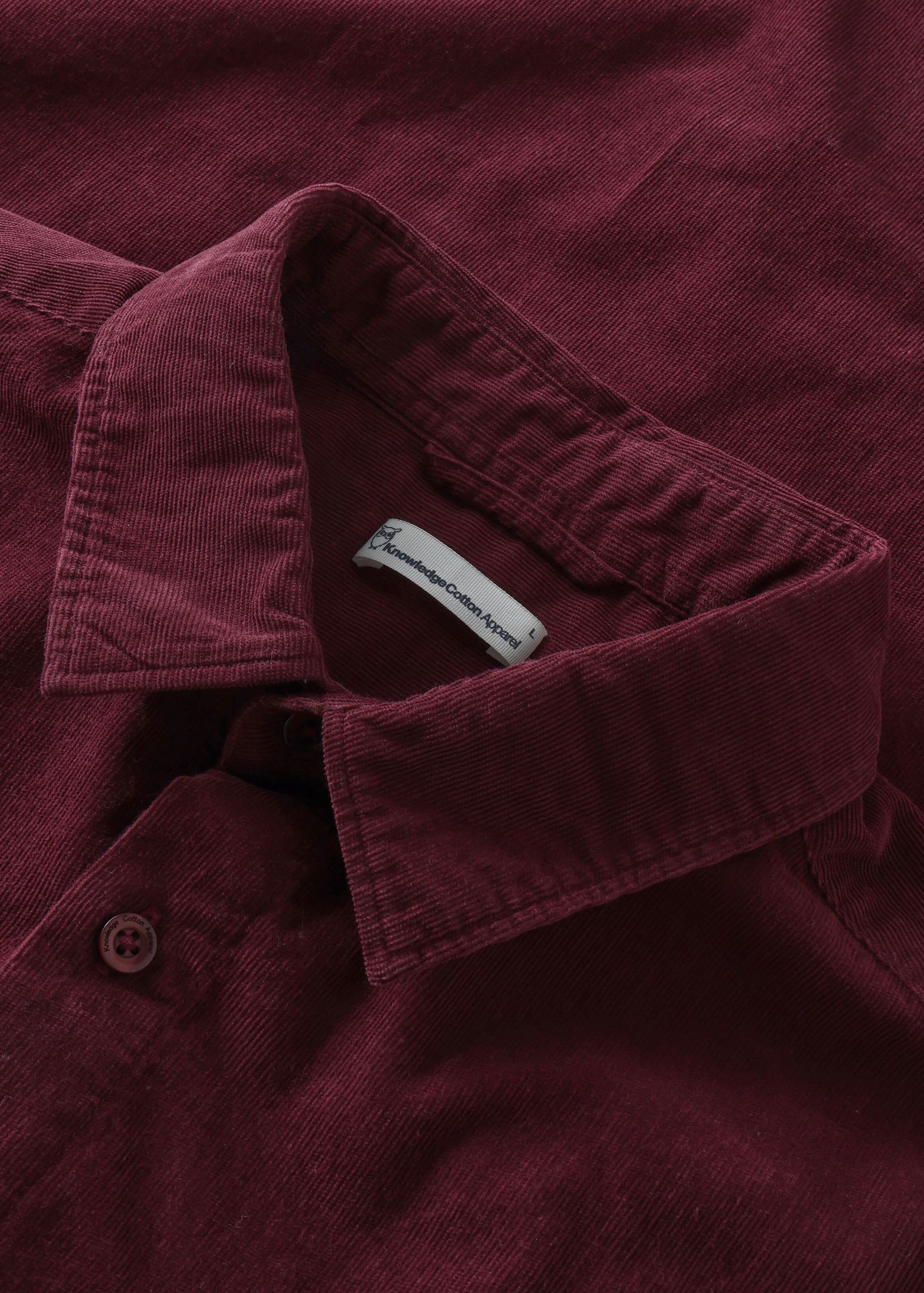 knowledge-cotton-apparel-dune-regular-corduroy-shirt-burgundy-3.jpeg Dune Regular Corduroy Shirt Burgundy