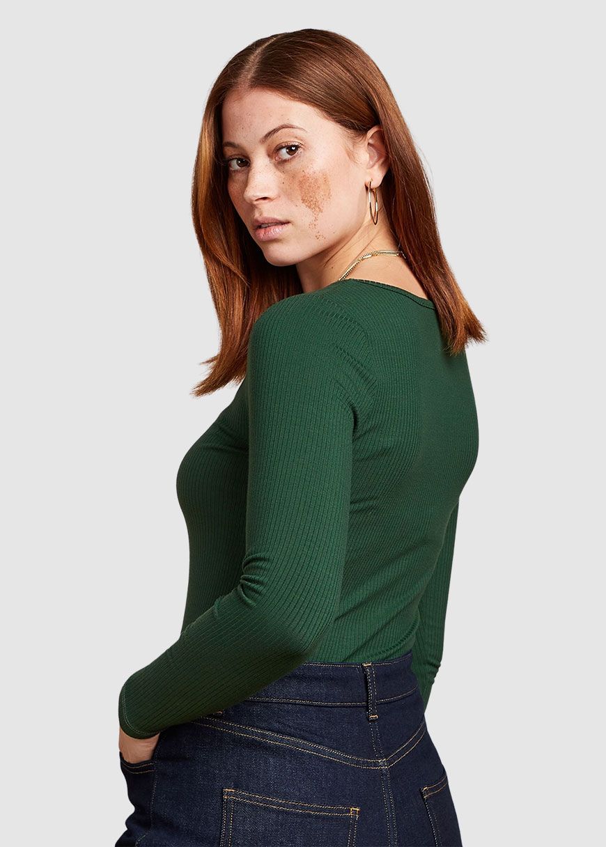 Carice V Top Uni Rib Carice V Top Uni Rib